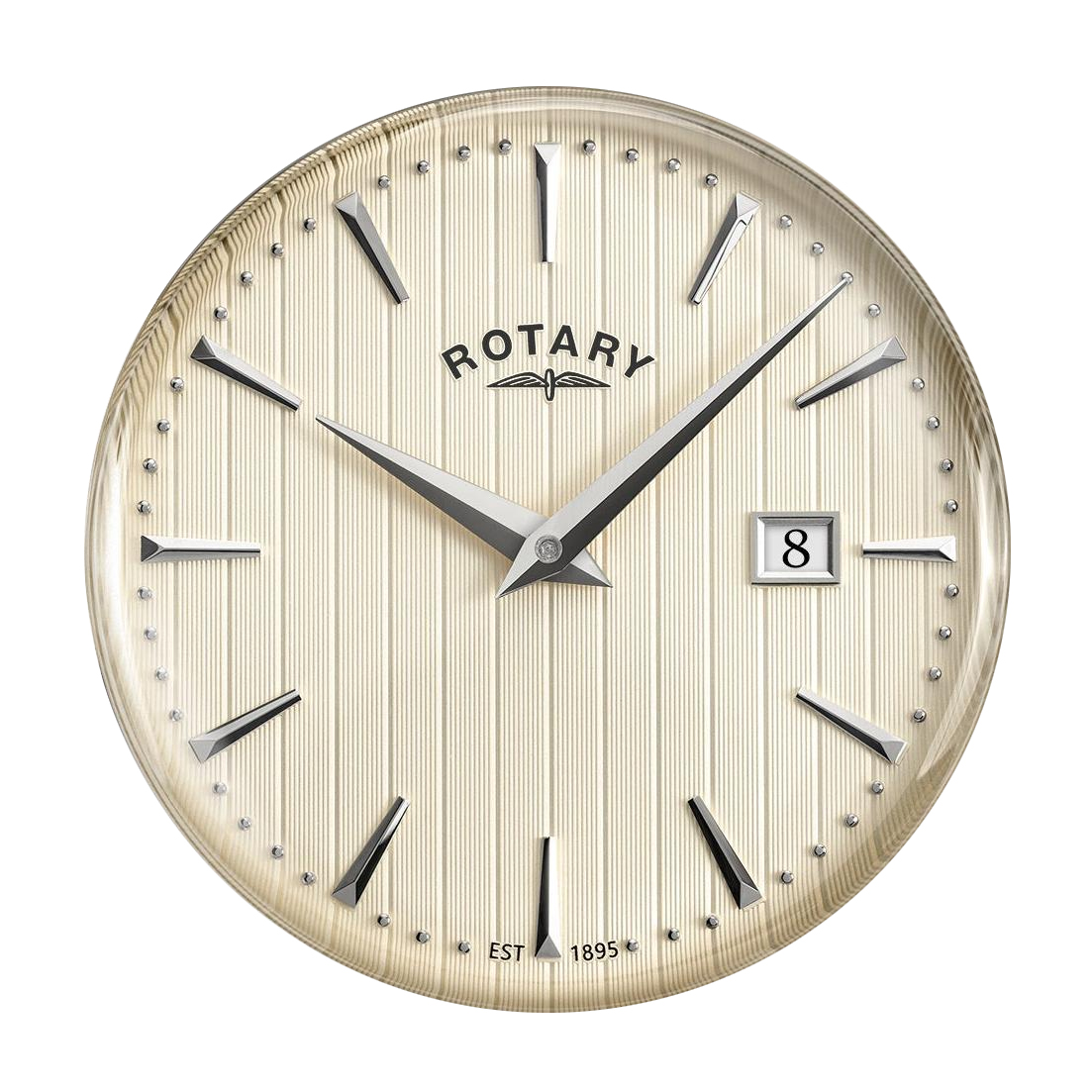 Kremowa tarcza o listewkowej fakturze zegarka Rotary 1895 RGS10063/31