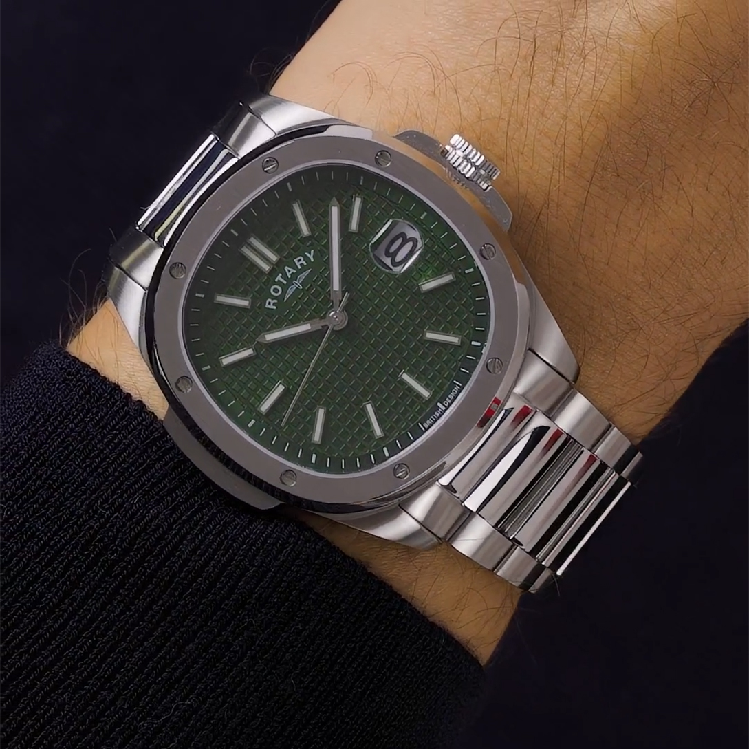 Pierścień z odsłoniętymi śrubami zegarka Rotary GB05575/24