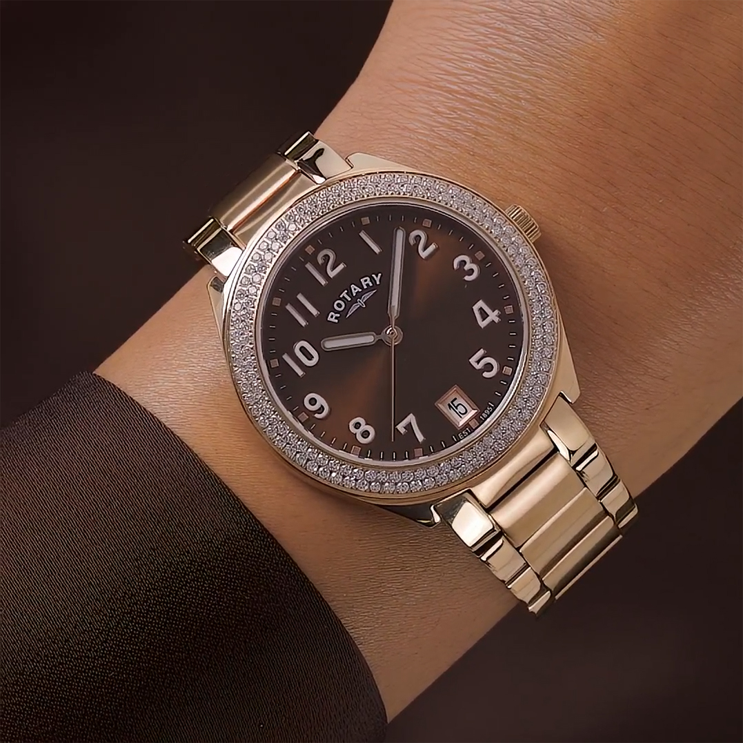 Podwójny kryształkowy bezel zegarka Rotary RLB10012/16