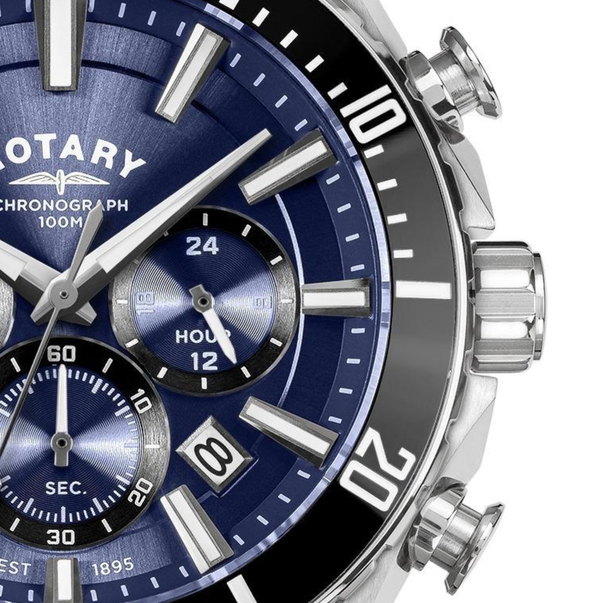 Przyciski chronografu zegarka Rotary Apex100 Chronograph RGB10013/05