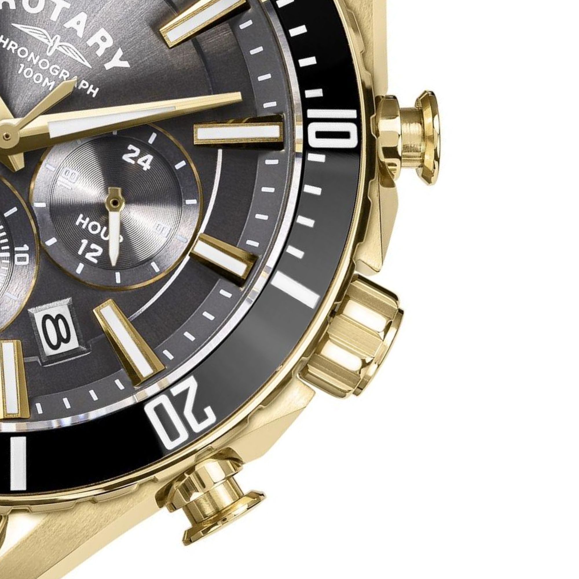 Przyciski chronografu zegarka Rotary Apex100 Chronograph RGB10014/04