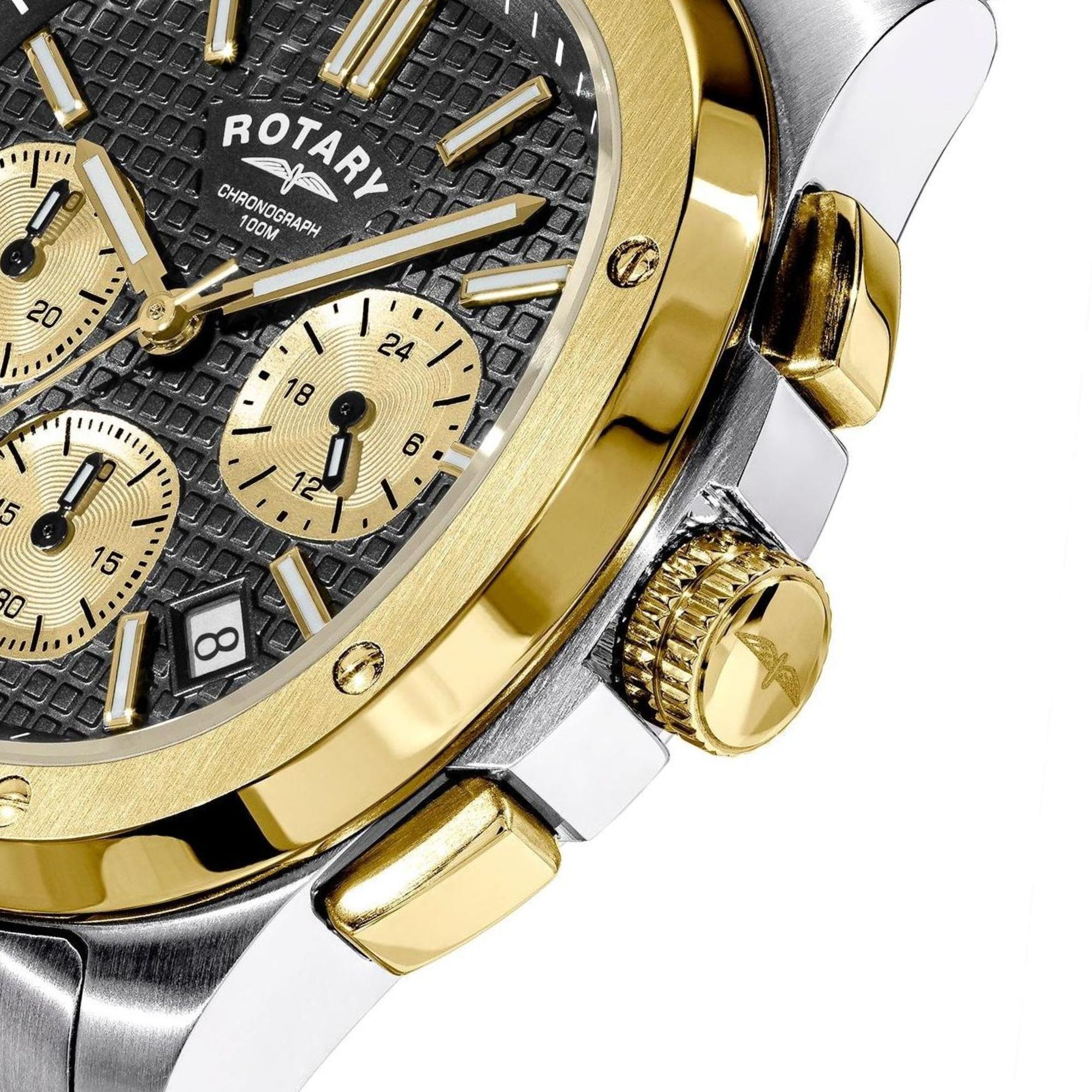 Przyciski chronografu zegarka Rotary Apex100 Chronograph RGB10032/04