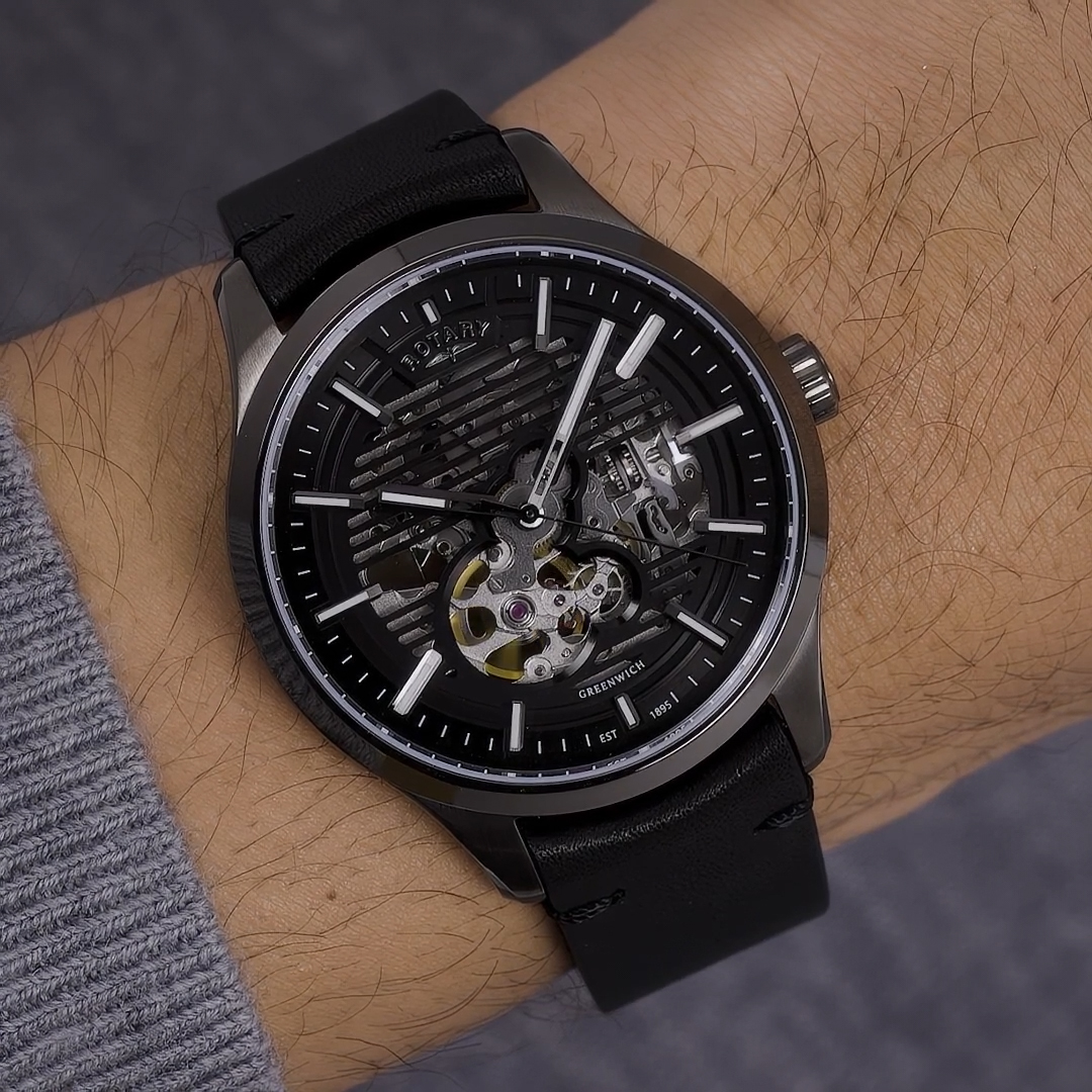 Semi-skeleton tarcza zegarka Rotary Greenwich GT1 RGS10078/04