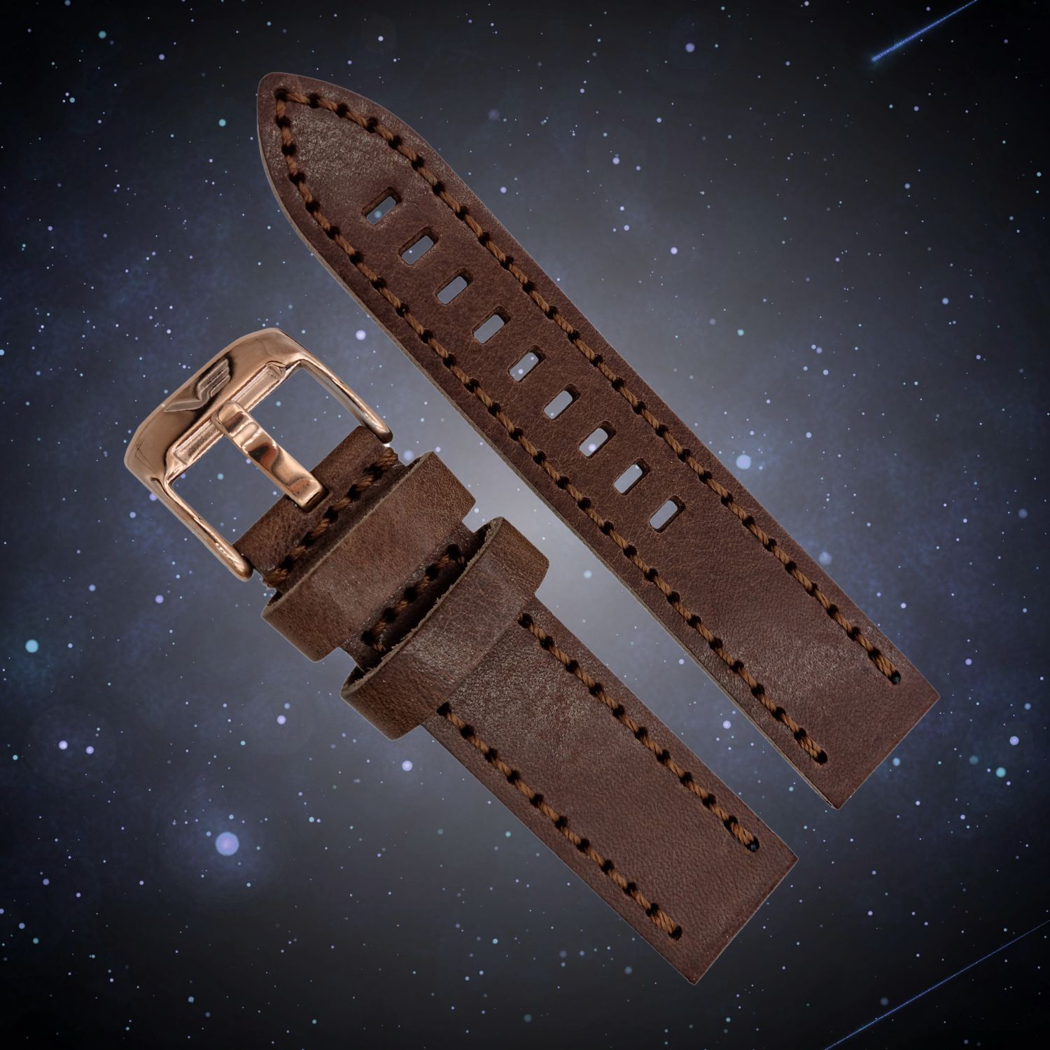 Skórzany pasek w zegarku Vostok Europe Space Race Blue Automatic YN55-325B746
