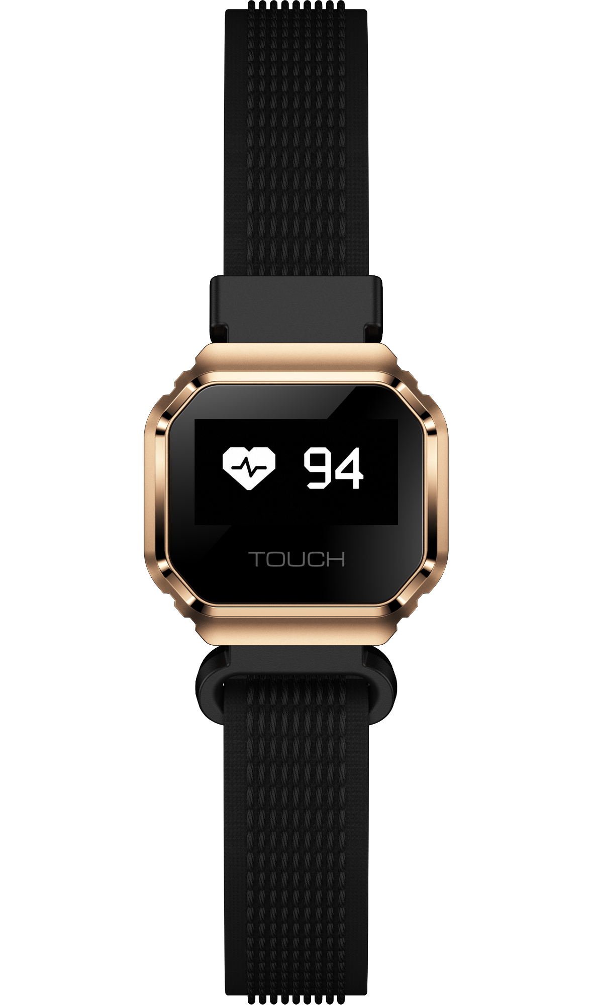 Smartwatch Enter Ring Złoty na Czarnym Pasku z monitorem pulsu