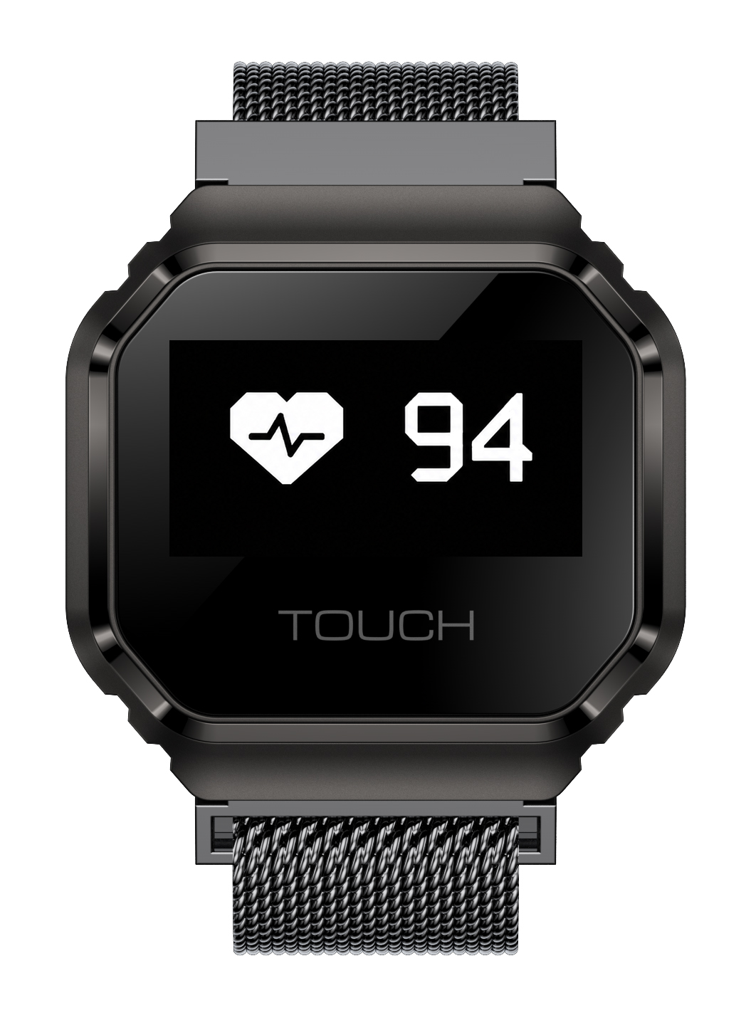 Smartwatch Enter Ring Czarny z monitorem pulsu