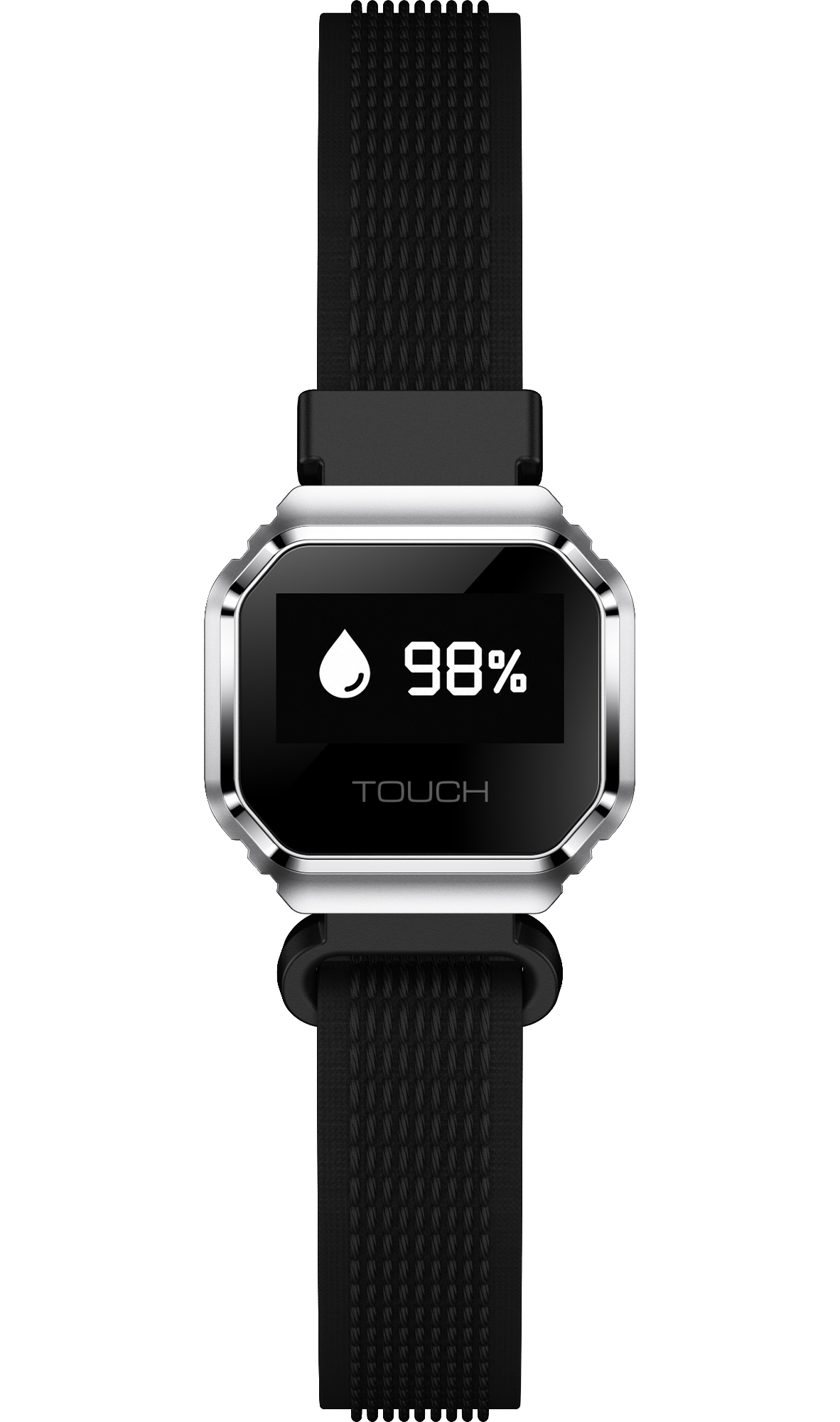 Smartwatch Enter Ring Srebrny na Czarnym Pasku w monitorem tlenu we krwi