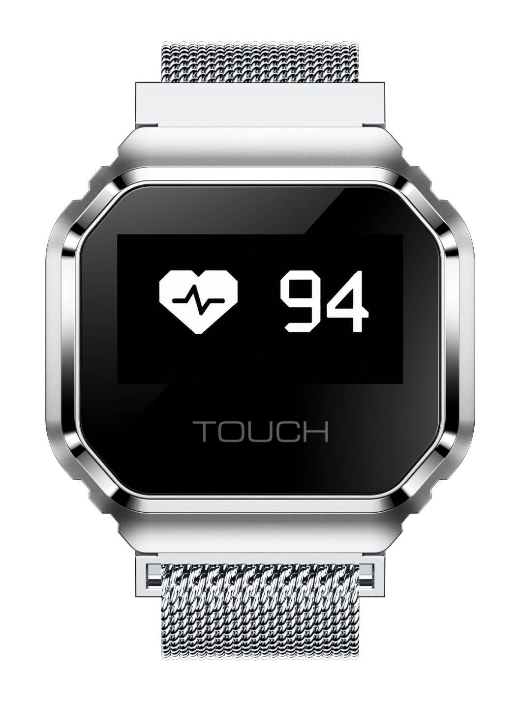 Smartwatch Enter Ring Srebrny z monitorem pulsu