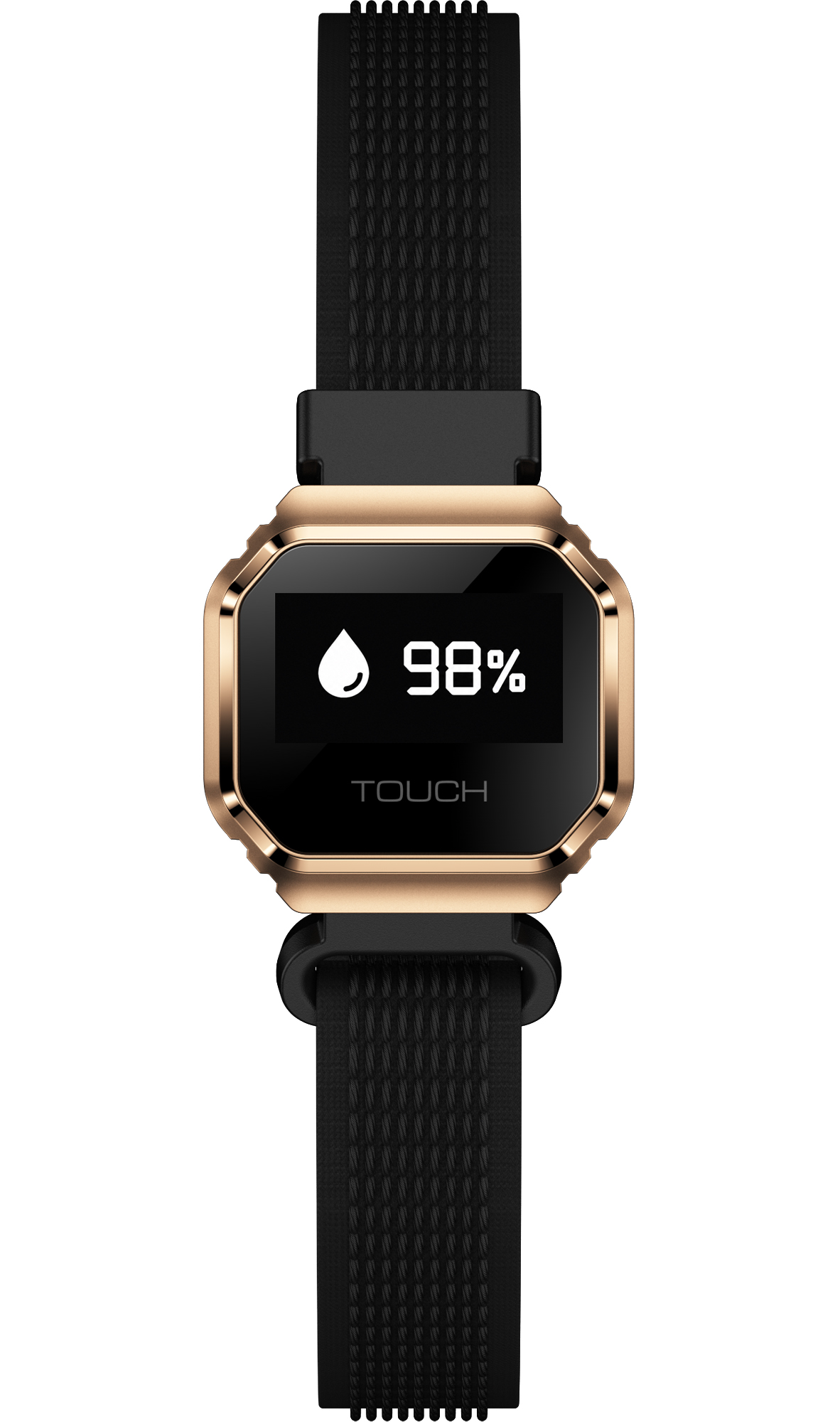 Smartwatch Enter Ring Złoty na Czarnym Pasku w monitorem tlenu we krwi