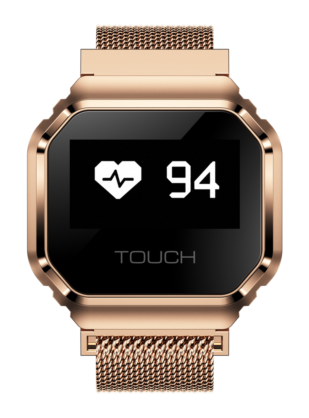 Smartwatch Enter Ring Złoty z monitorem pulsu
