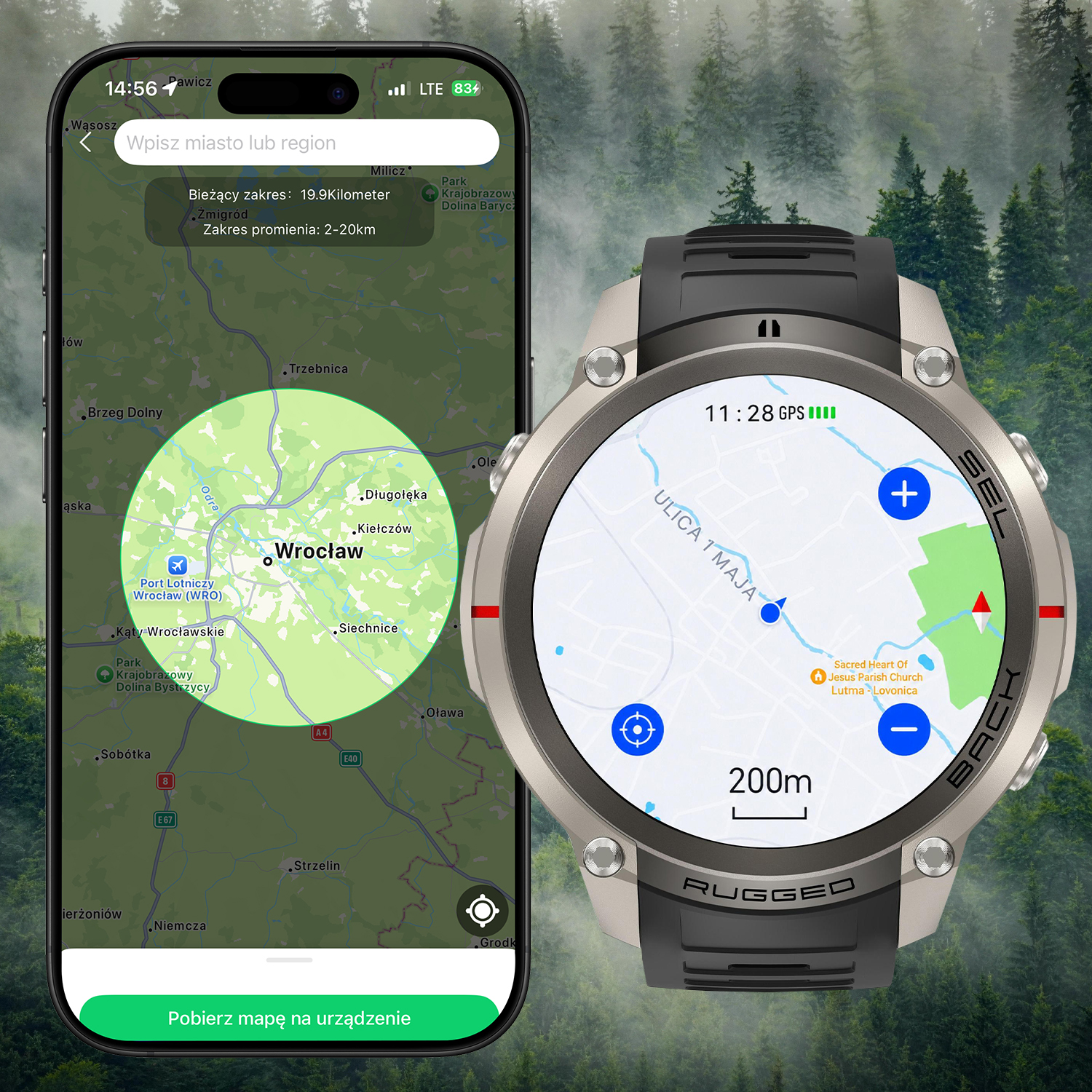 Smartwatch Enter Rugged mapy