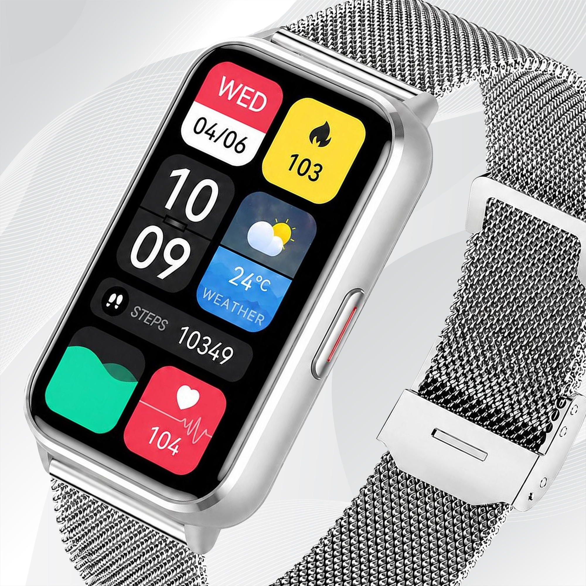 Smartwatch Hagen HB52 na srebrnej bransolecie mesh