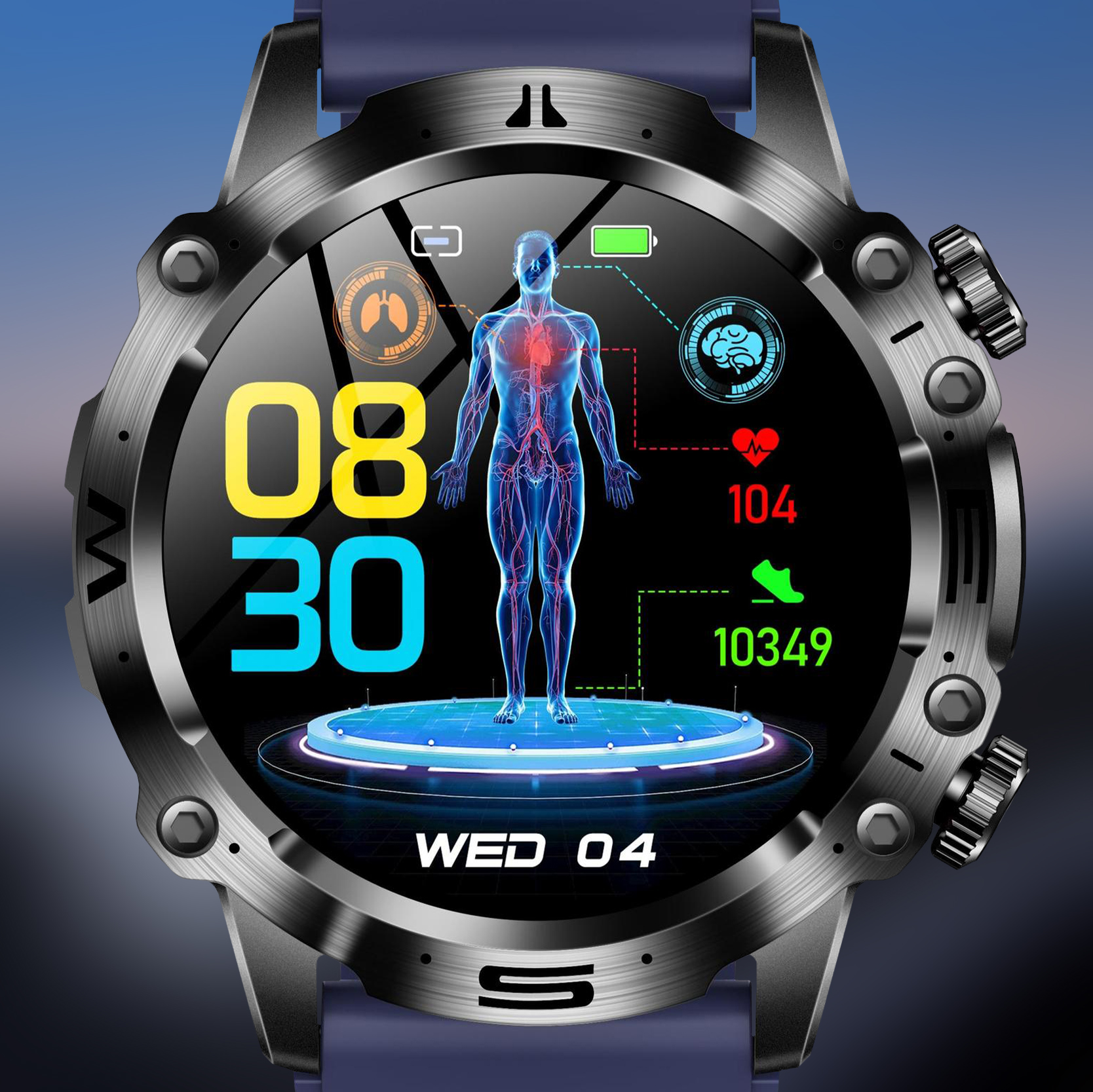 Smartwatch męski Hagen HB31 z czarną kopertą