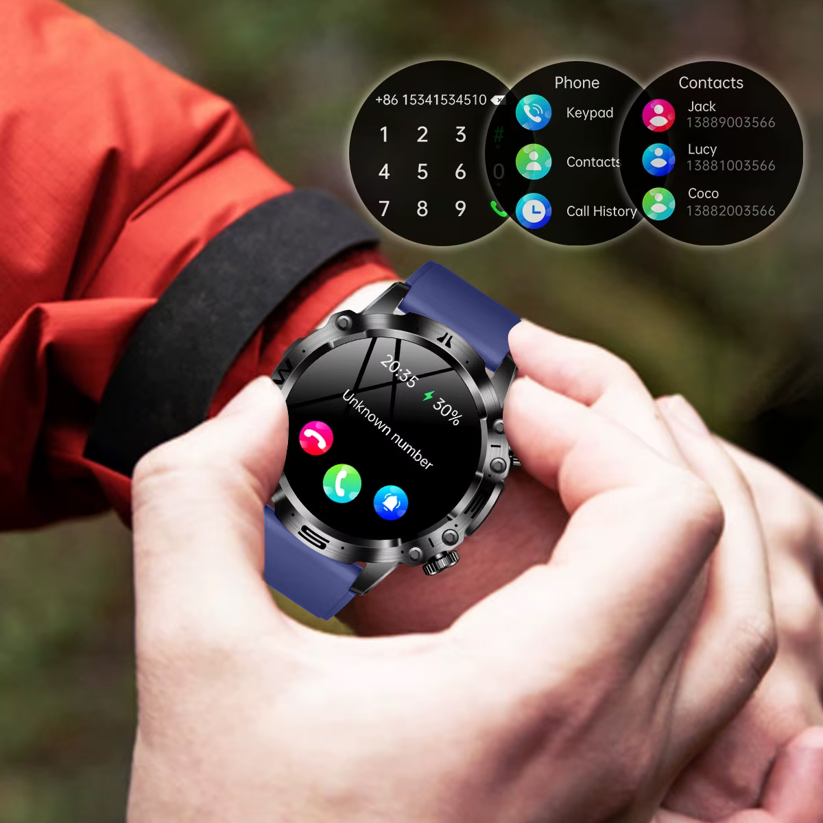 Smartwatch męski Hagen HB31 z funkcją rozmów i powiadomień z telefonu