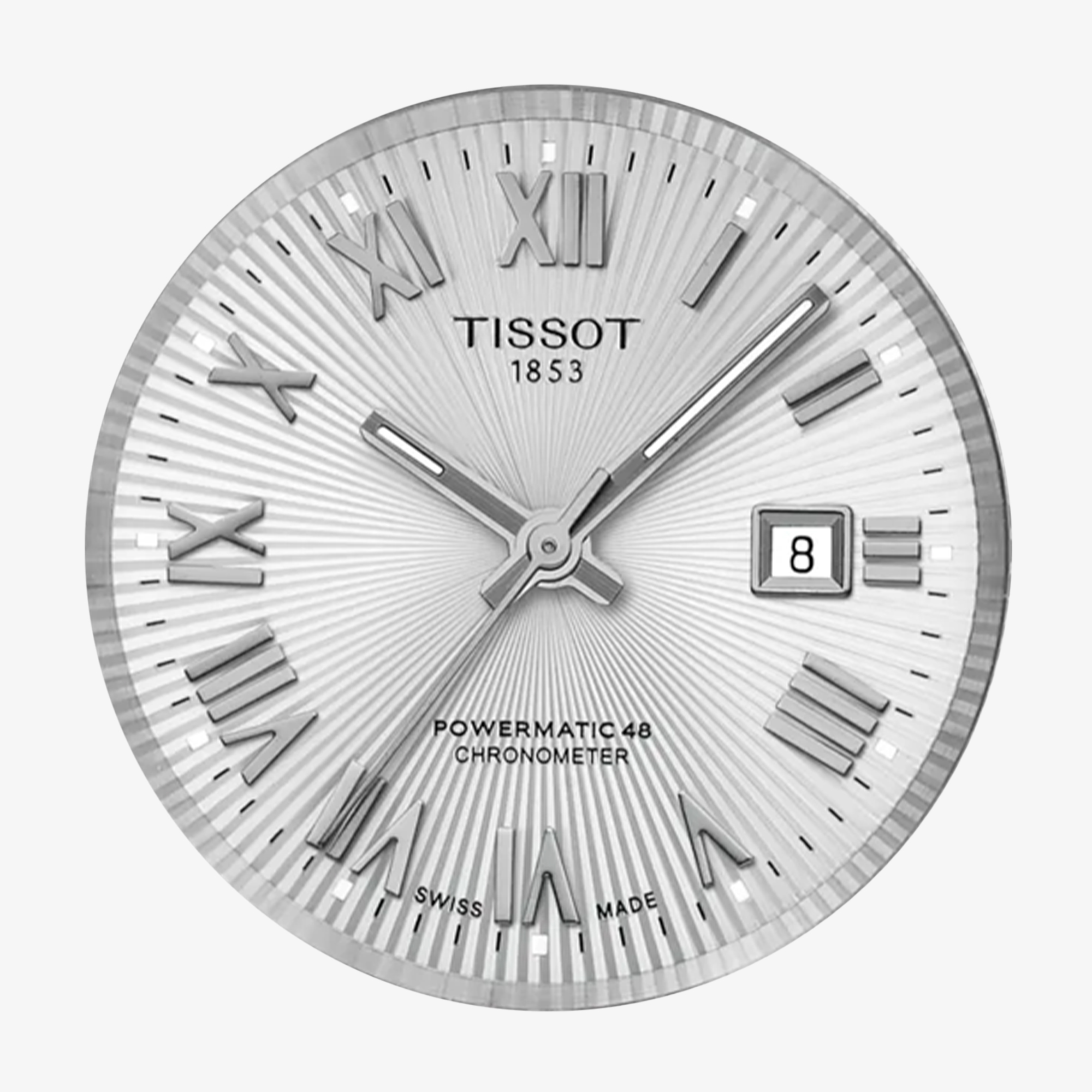Tarcza zegarka Tissot Ballade Powermatic 48 COSC damski T156.208.11.033.00 w kolorze srebrnym