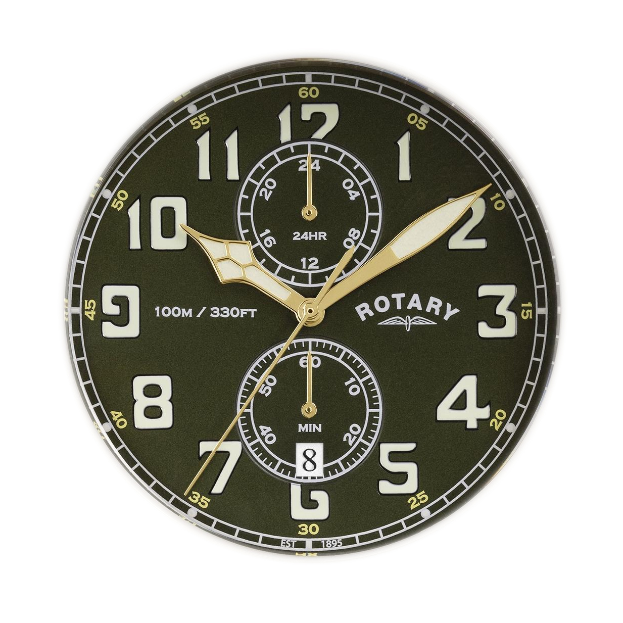 Subtarcze drugiej strefy czasowej zegarka Rotary Apex100 Pilot RGS10002/24