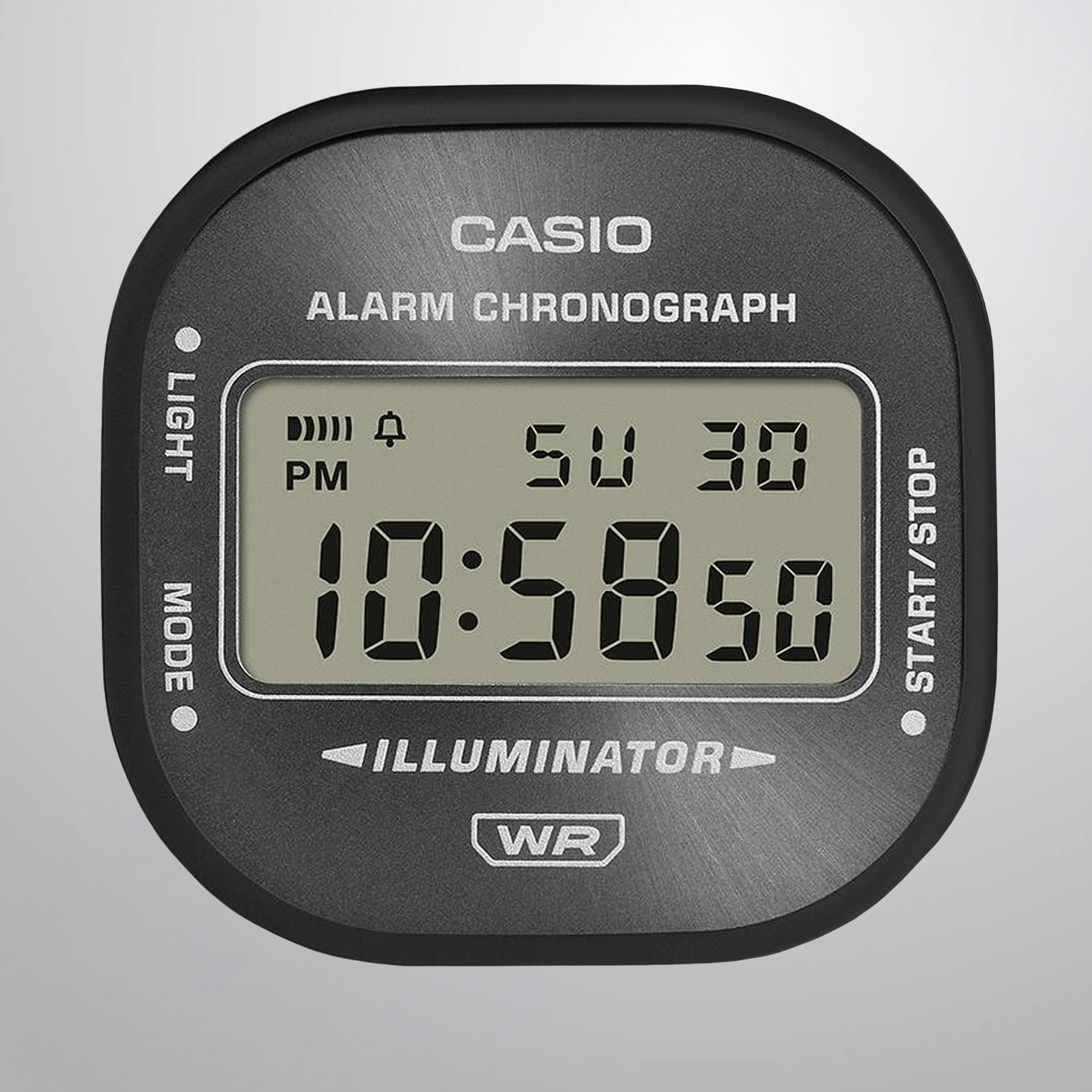 Szara tarcza ze szlifem słonecznym w zegarku Casio Vintage A140WE-8AEF