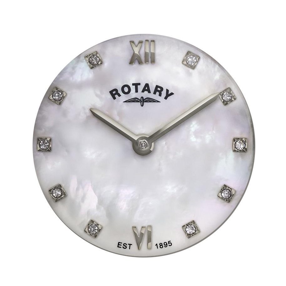 Tarcza z masy perłowej z kryształowymi indeksami zegarka Rotary 1895 RLB10021/07
