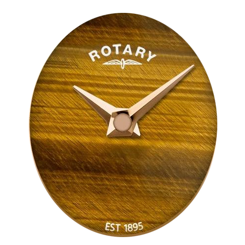 Tarcza z oka tygrysa w różowym złocie zegarka Rotary RLB10062/05