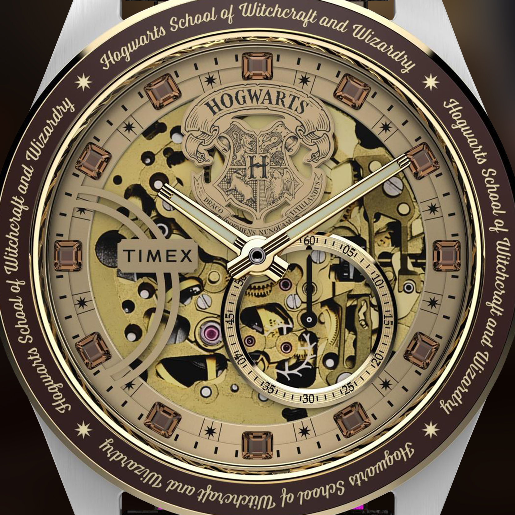 Tarcza typu skeleton w zegarku Timex Harry Potter x Timex TW2Y75500 