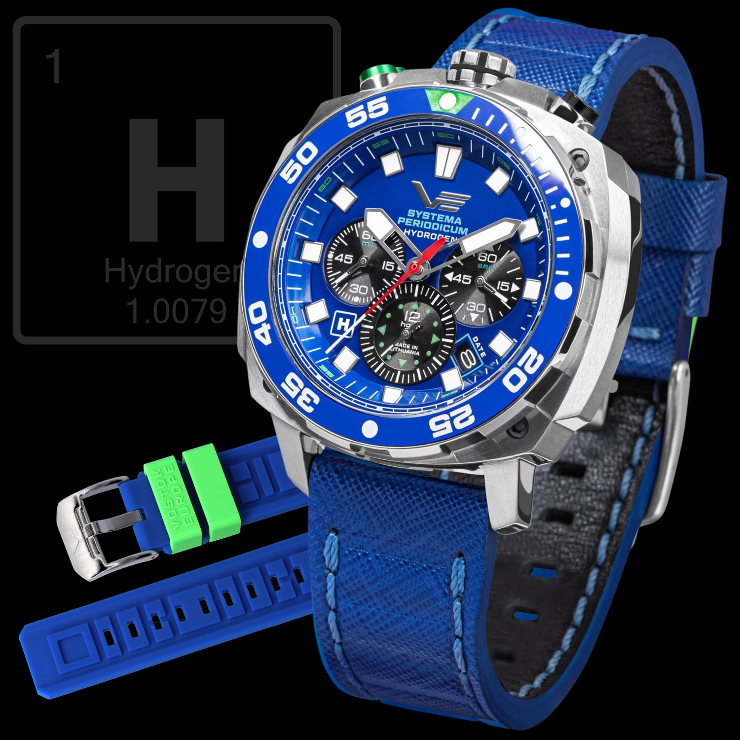 Zegarek Vostok Europe VK67-650A720 Systema Periodicum Hydrogen męski 