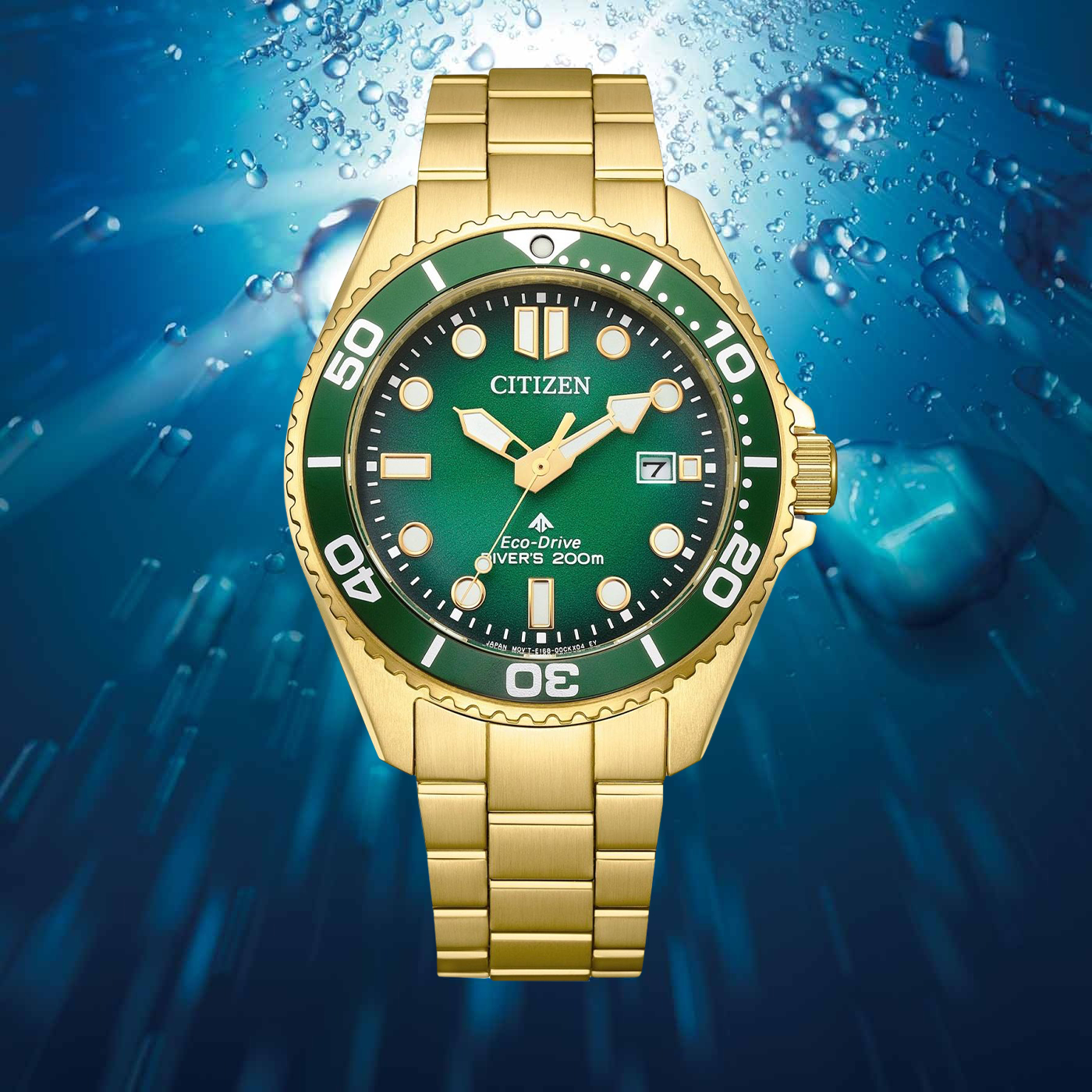 Zegarek Citizen BN0262-59W na pozłacanej bransolecie dla nurków