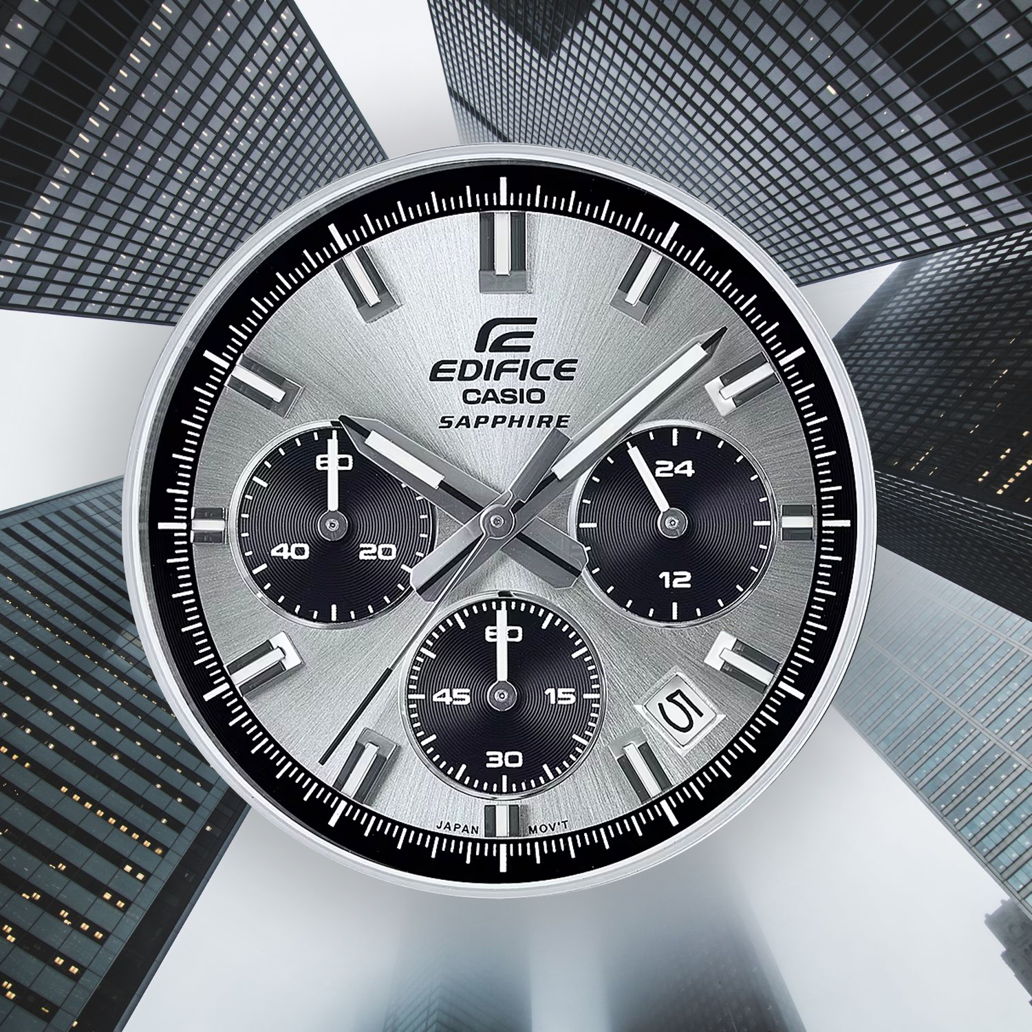 Zegarek EDIFICE Casio Chronograph EFB-730D-7AVUEF tarcza typu panda