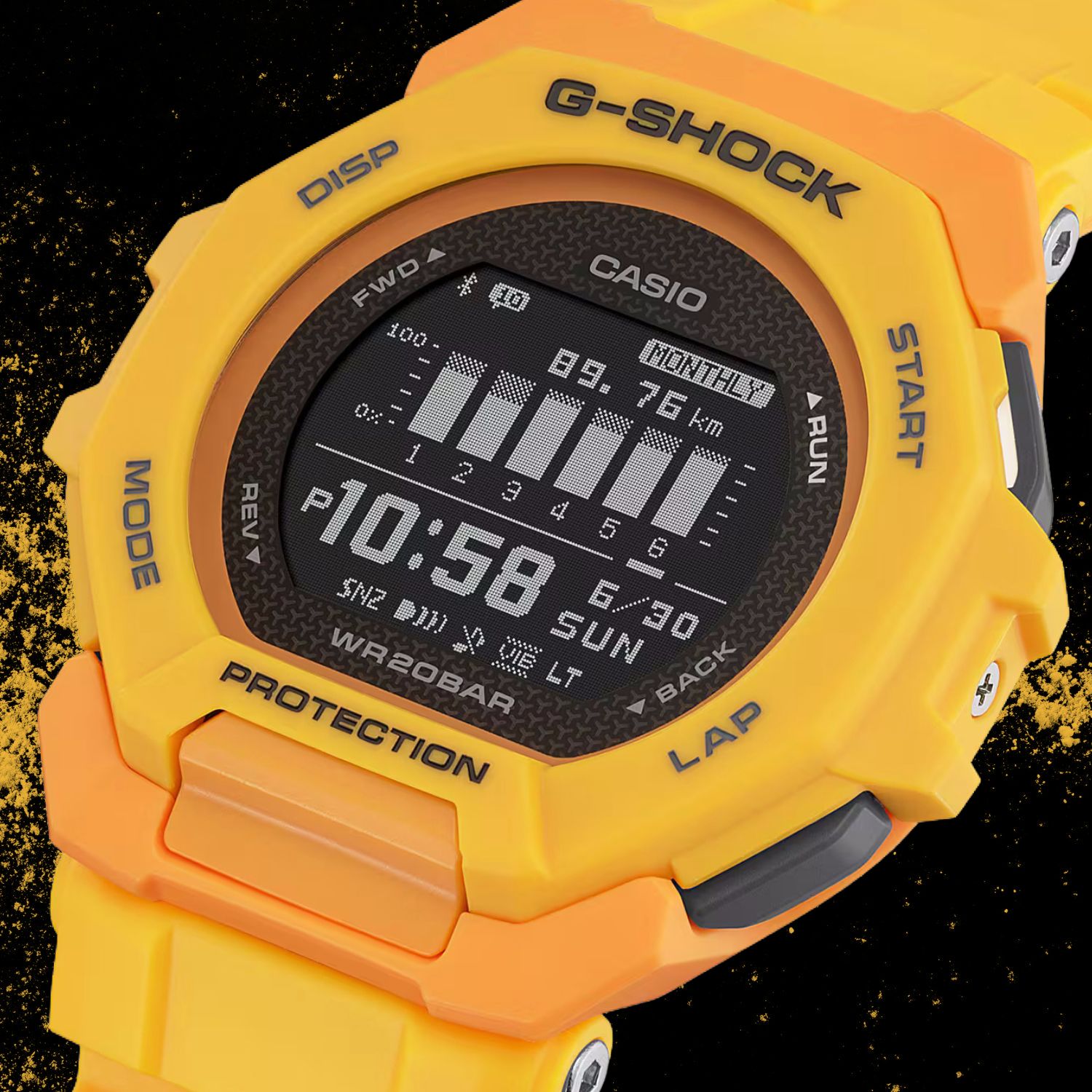Zegarek G-SHOCK Casio G-SQUAD BLUETOOTH SYNC STEP TRACKER GBD-300-9ER z szarą kopertą
