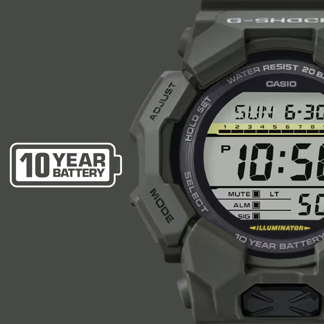 Bateria działająca 10 lat w zegarku G-SHOCK Casio GD-010-3ER