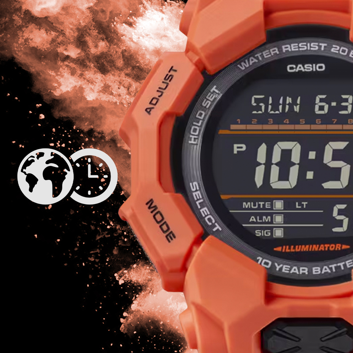 Zegarek G-SHOCK Casio GD-010-4ER czas światowy