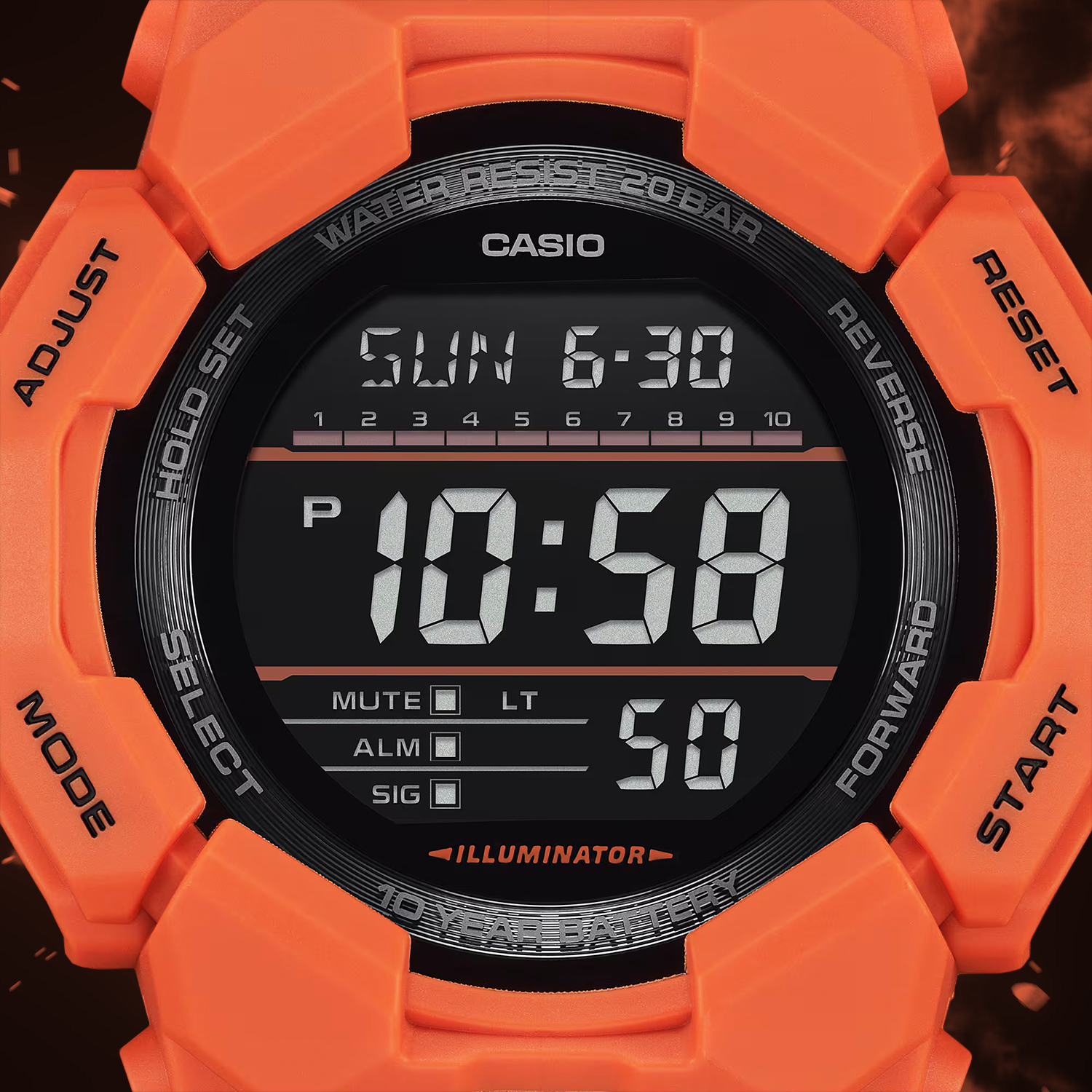 Zegarek G-SHOCK Casio GD-010-4ER z cyfrową tarczą negatywną