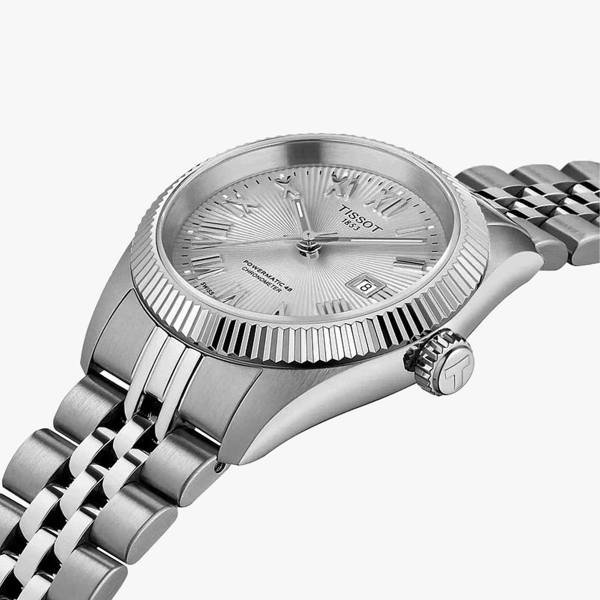 Zegarek Tissot Ballade Powermatic 48 COSC T156.208.11.033.00 ze srebrną tarczą