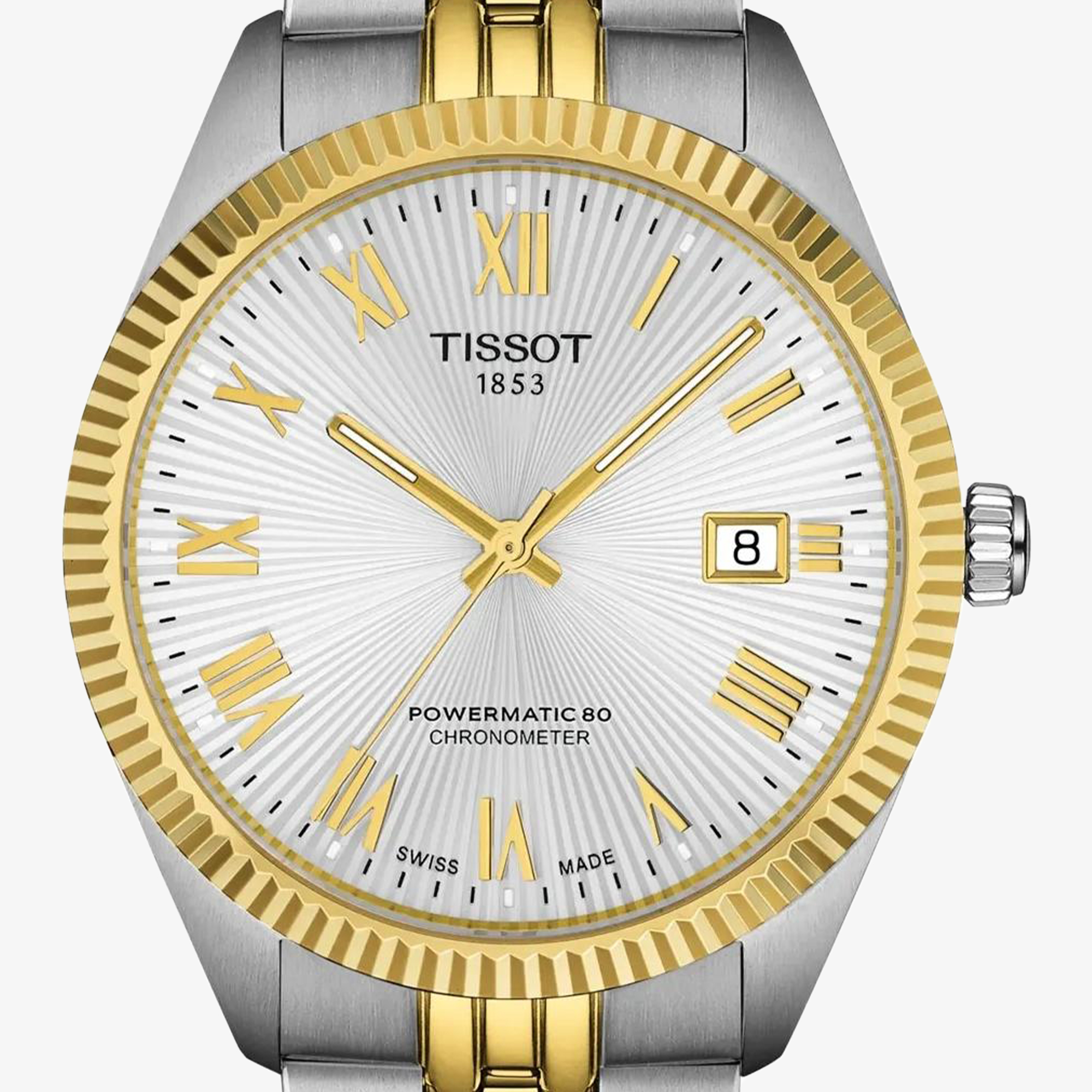 Zegarek Tissot Ballade Powermatic 80 39mm męski T156.408.22.033.00 z fakturą na tarczy