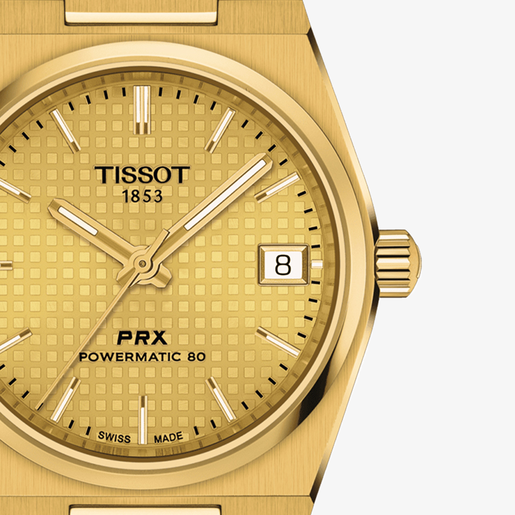 Tissot T1372073302100 zegarek na bransolecie z kolekcji PRX w złotym kolorze 35mm