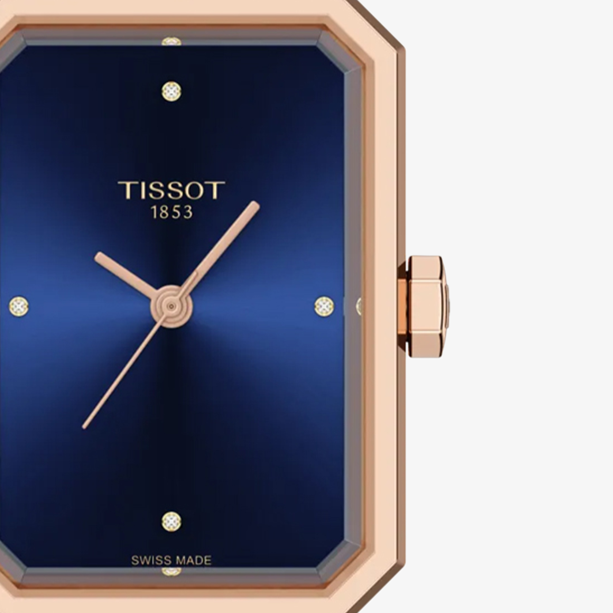 Zegarek Tissot kwarcowy damski SRV z niebieską tarczą w różowo złotej kopercie