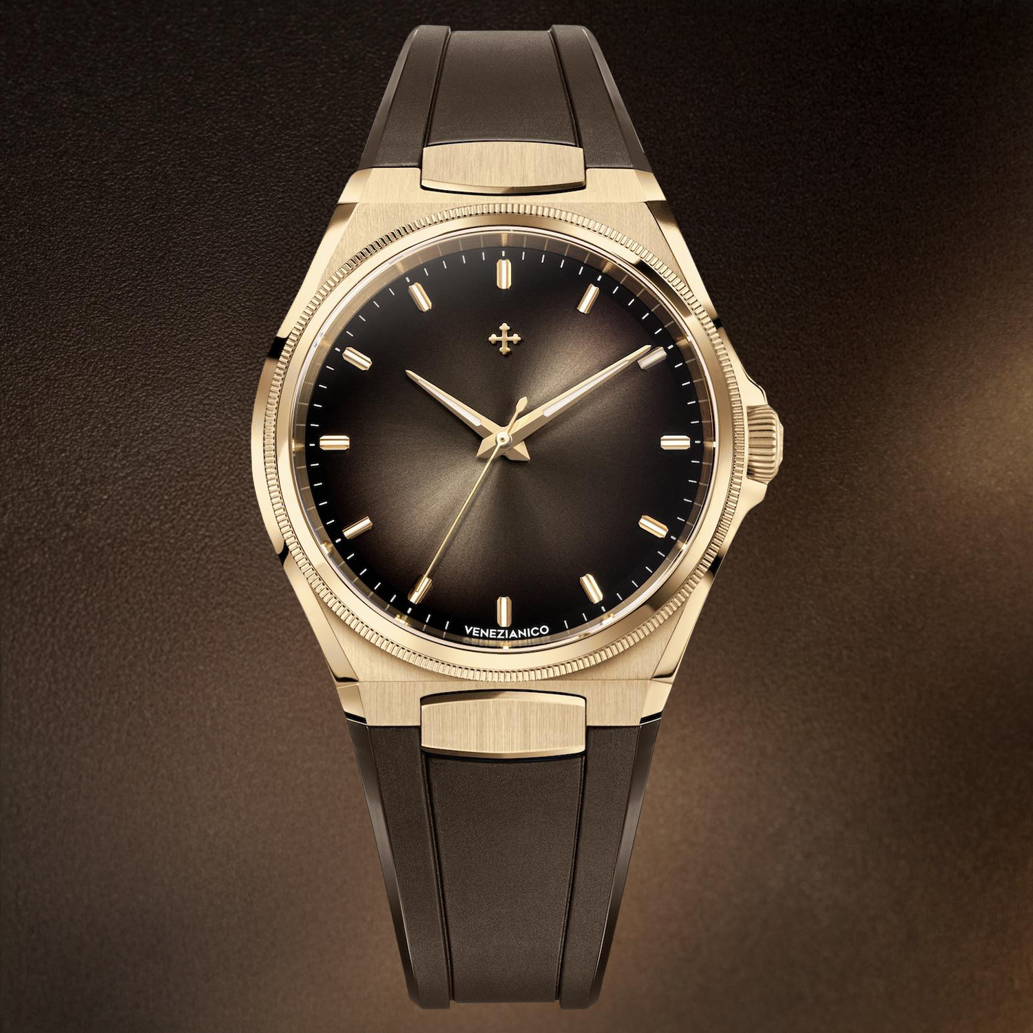 Zegarek Venezianico Arsenale Bronzo 40mm 6221555 na brązowym pasku