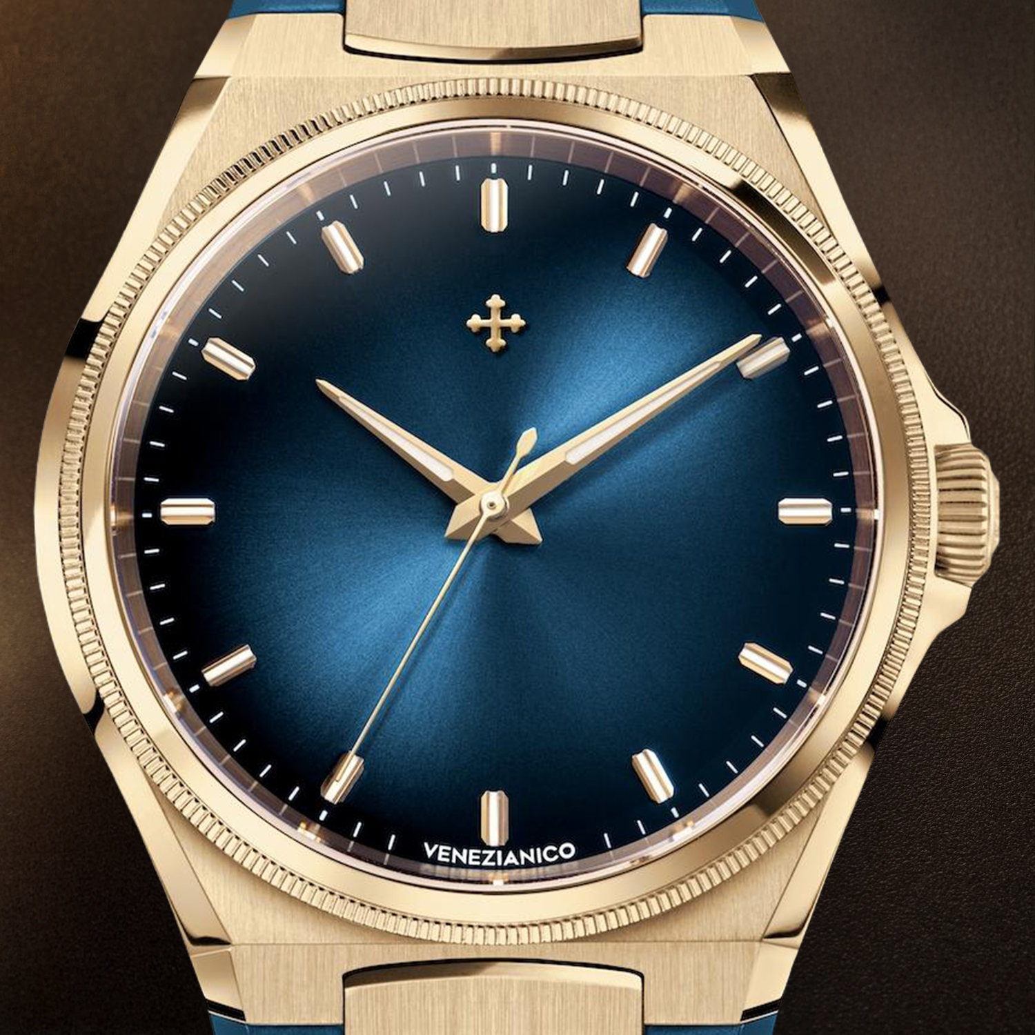 Zegarek Venezianico Arsenale Bronzo 40mm 6221556 z niebieską tarczą