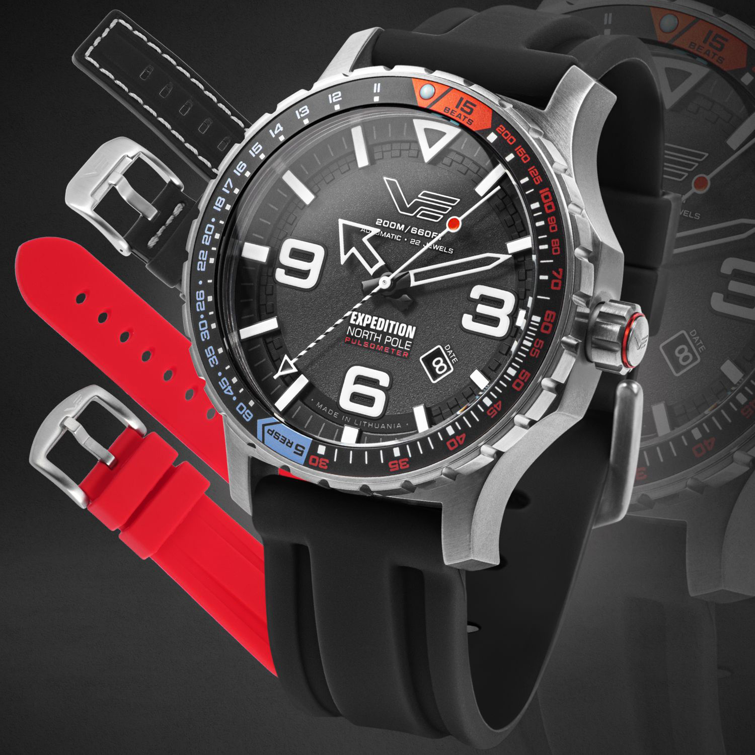 Dwa paski w zestawie z Vostok Europe  YN55-597A729SB 