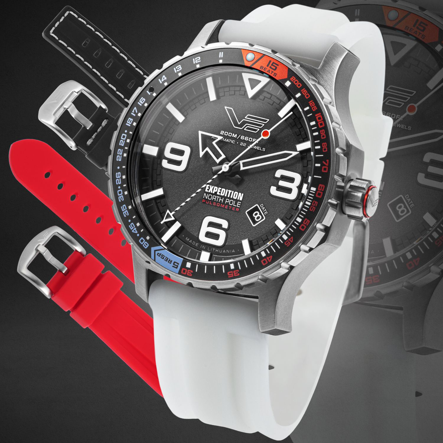 Trzy paski w zestawie z Vostok Europe  YN55-597A729SW 
