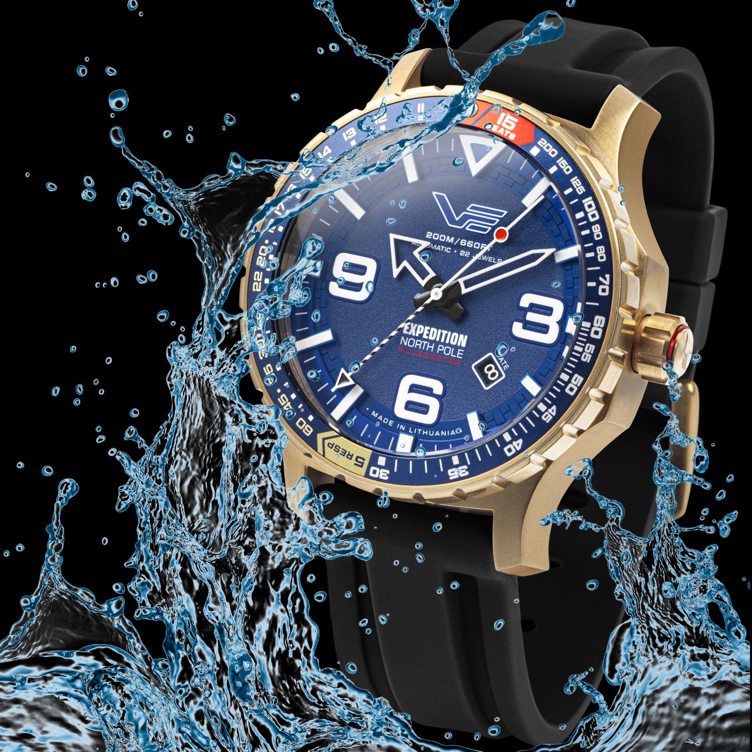 Wodoszczelność zegarka Vostok Europe Expedition North Polar Sun YN55-597B730SB