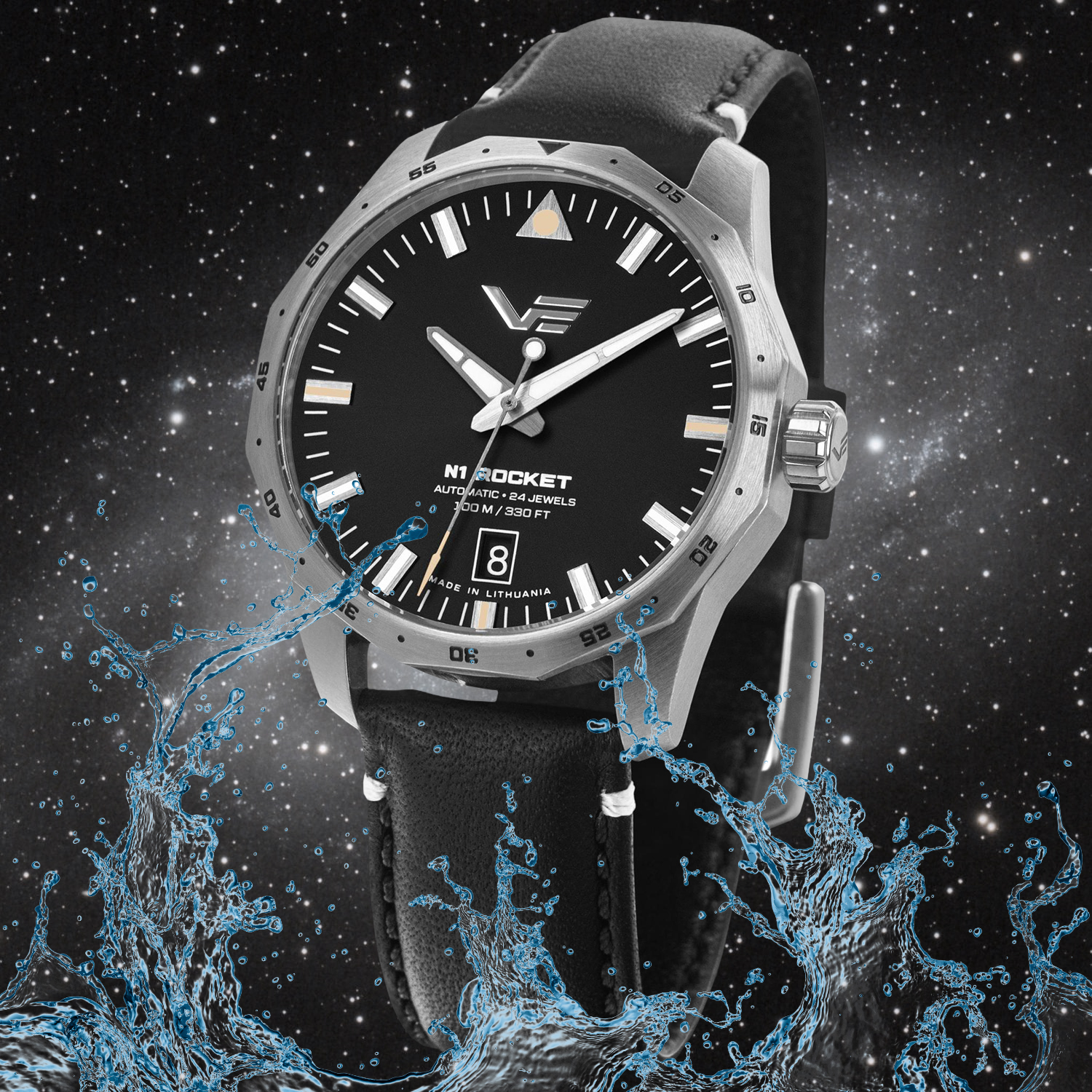 Zegarek Vostok Europe Rocket N-1 Automatic Black Compact NH35A-125A747 wodoszczely do 100 metrów