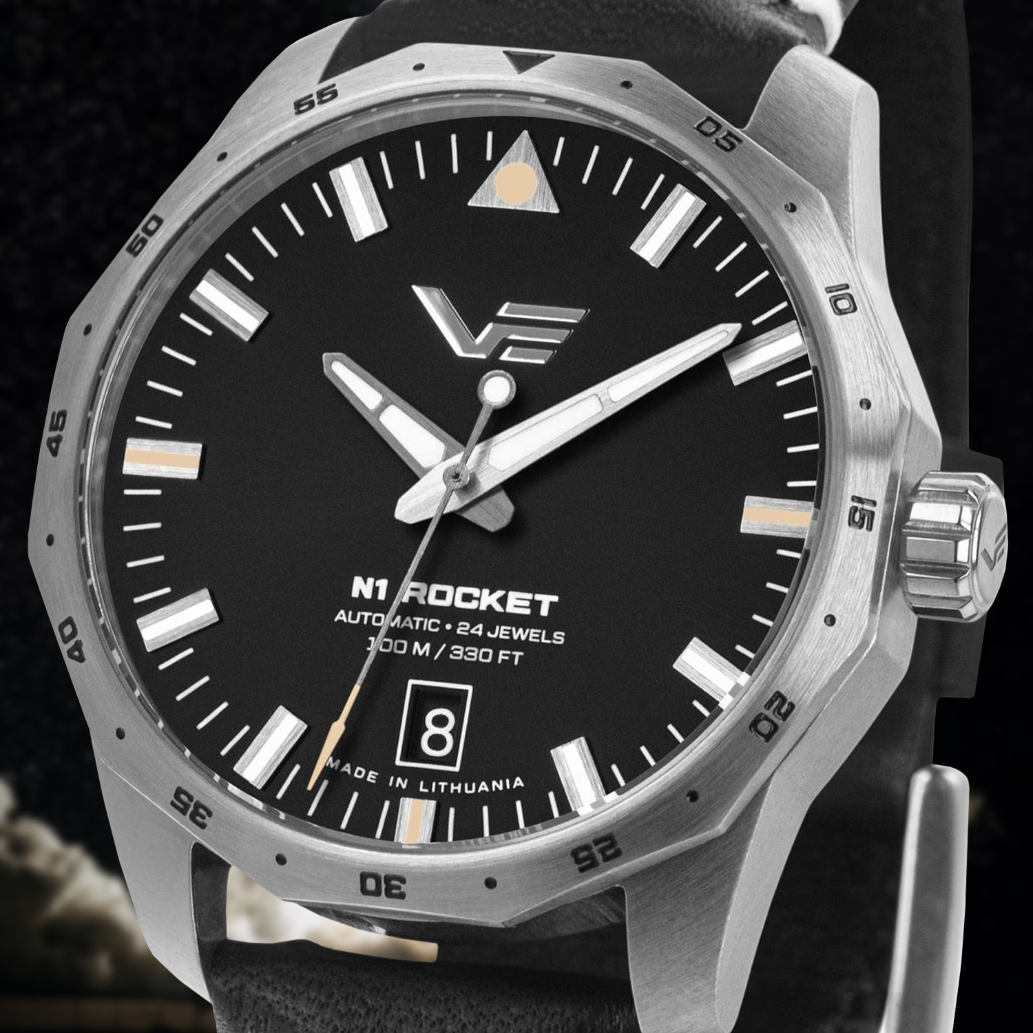 Zegarek Vostok Europe Rocket N-1 Automatic Black Compact NH35A-125A747 z czarną tarczą
