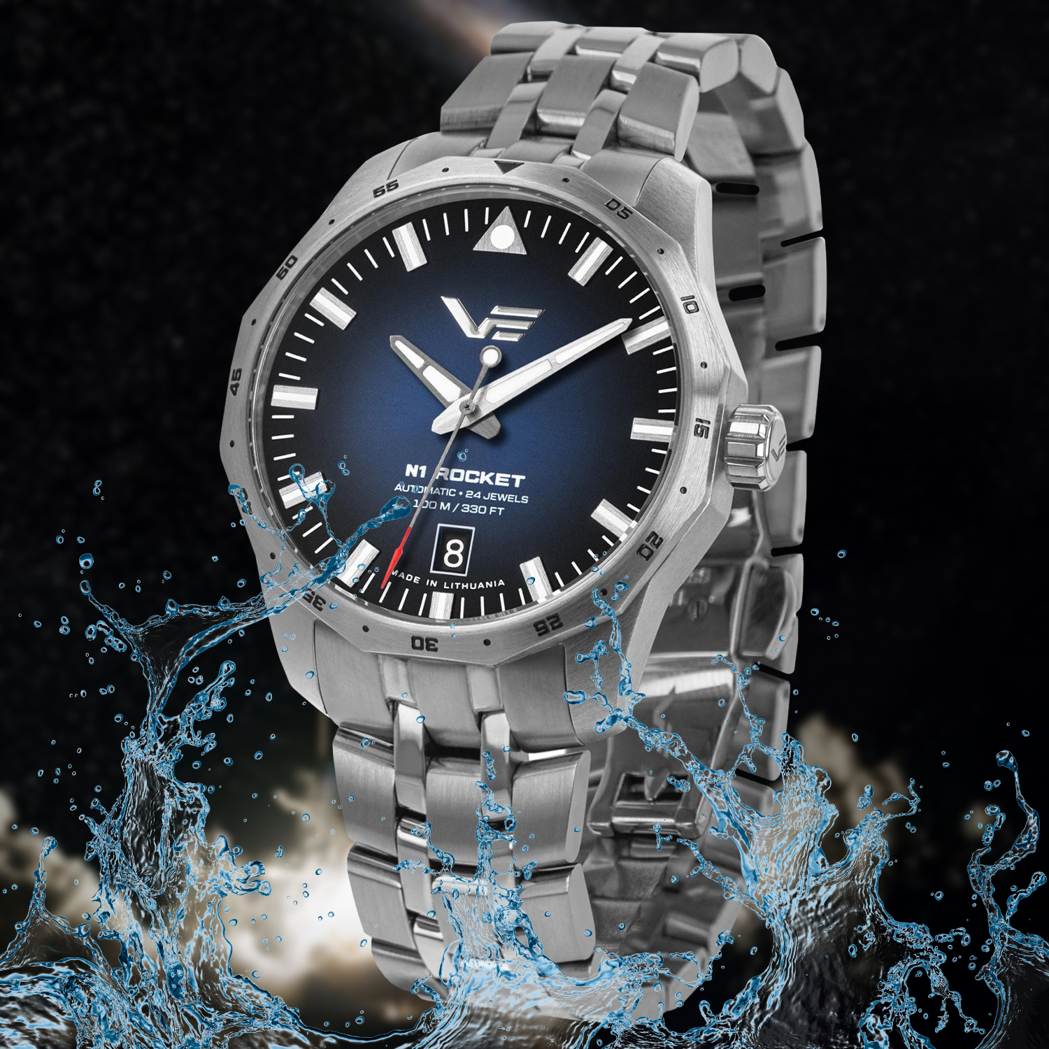 Zegarek Vostok Europe Rocket N-1 Automatic Blue Compact NH35A-125A748B wodoszczely do 100 metrów