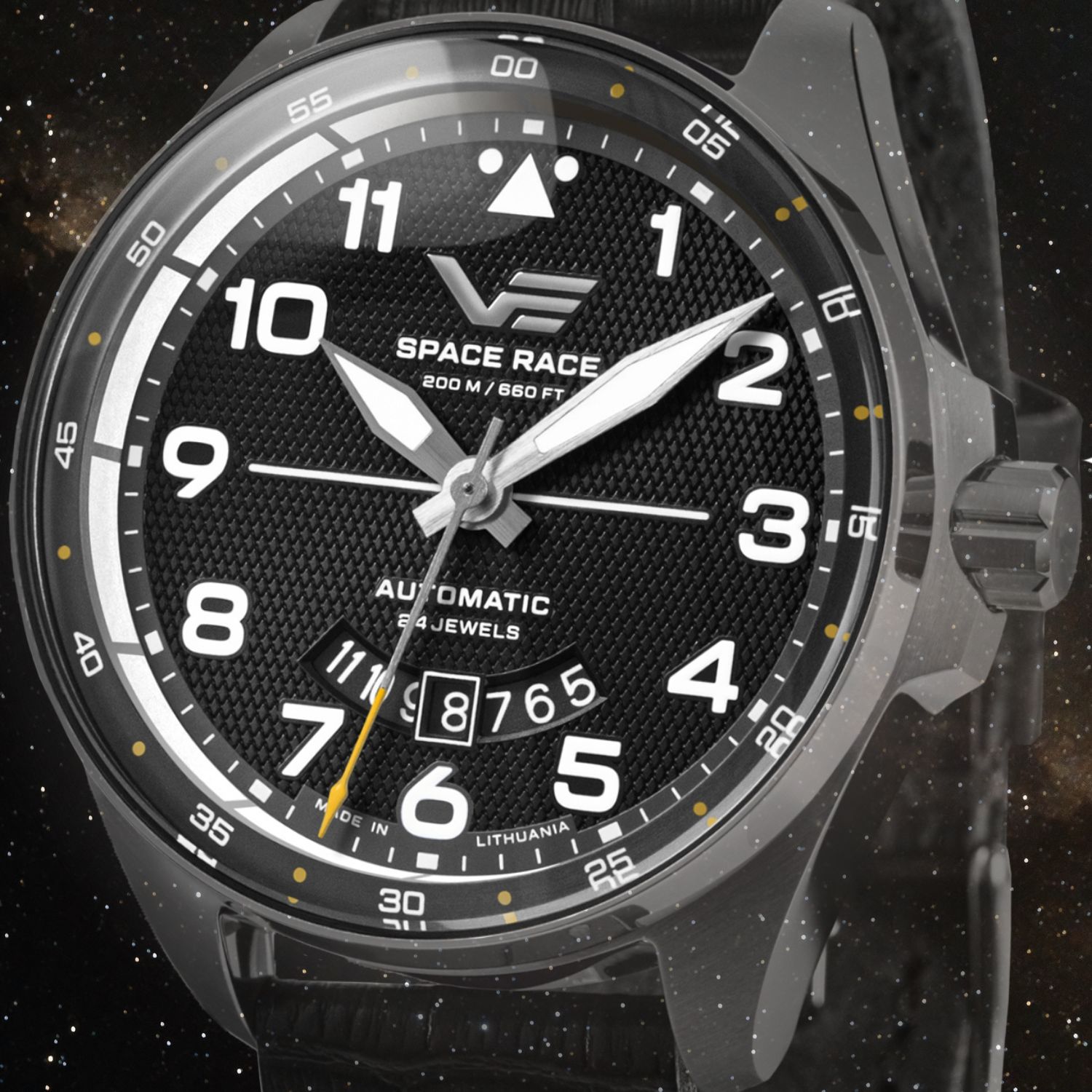 Unikalna tarcza Vostok Europe Space Race Black Automatic YN55-325A745