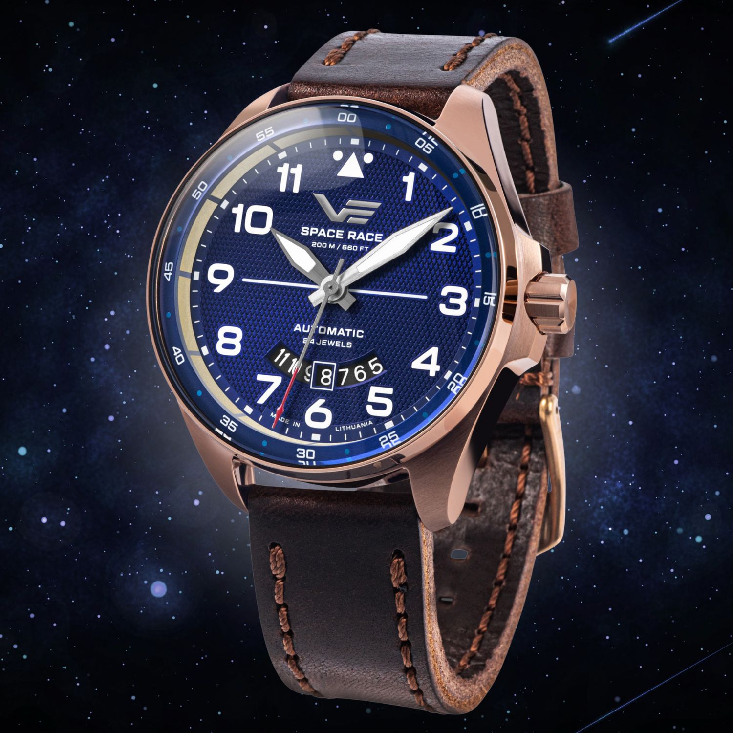 Zegarek Vostok Europe Space Race Blue Automatic YN55-325B746 stworzony z inspiracji Wyścigiem Kosmicznym