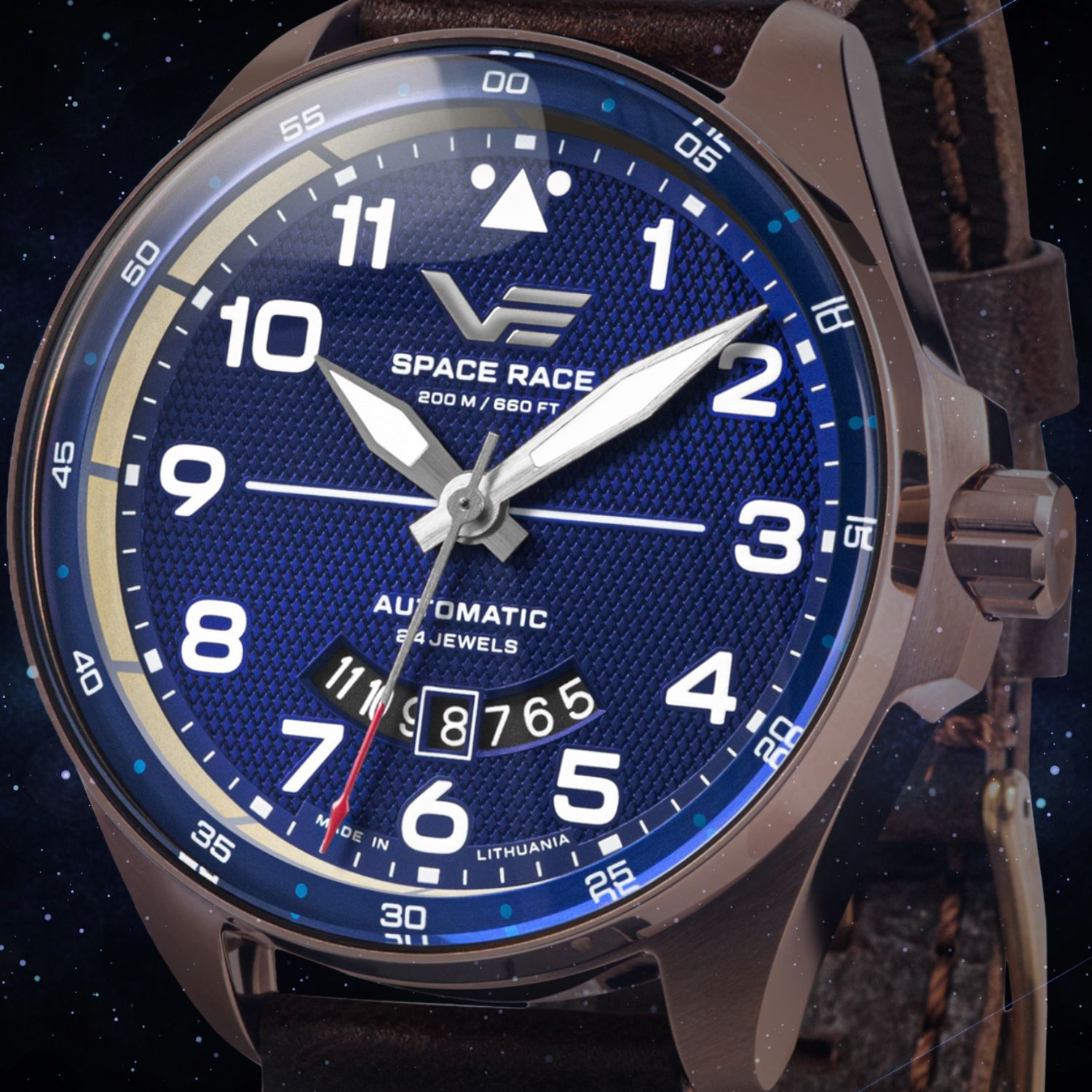 Unikalna tarcza Vostok Europe Space Race Blue Automatic YN55-325B746