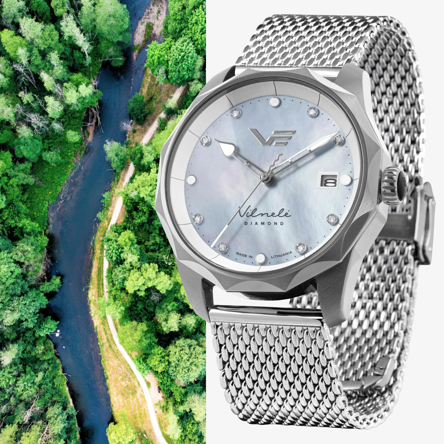 Zegarek Vostok Europe Vilnele Diamond Solar Mesh VS42-125A755BM
