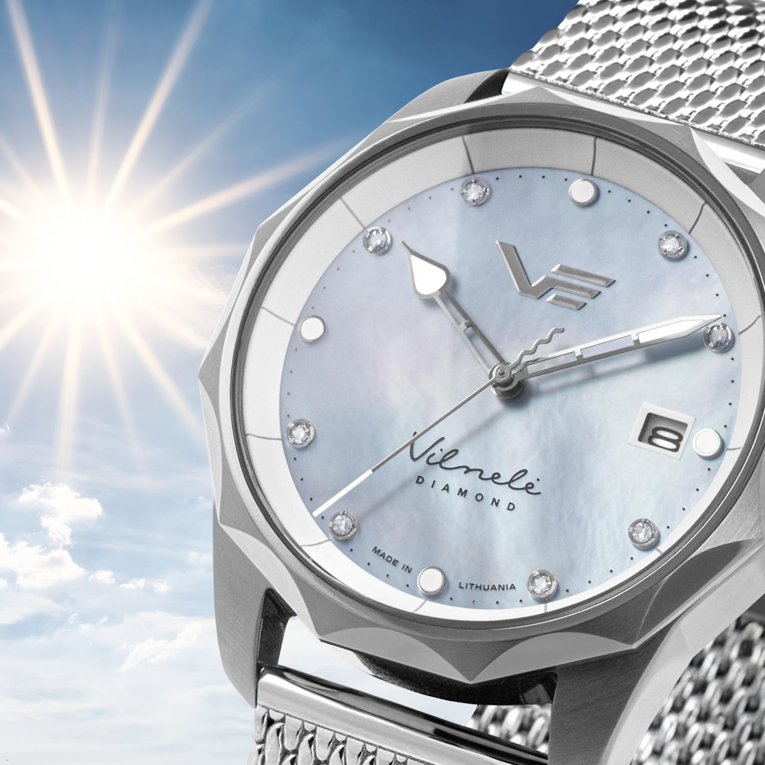 Solarny mechanizm w zegarku Vostok Europe Vilnele Diamond Solar Mesh VS42-125A755BM