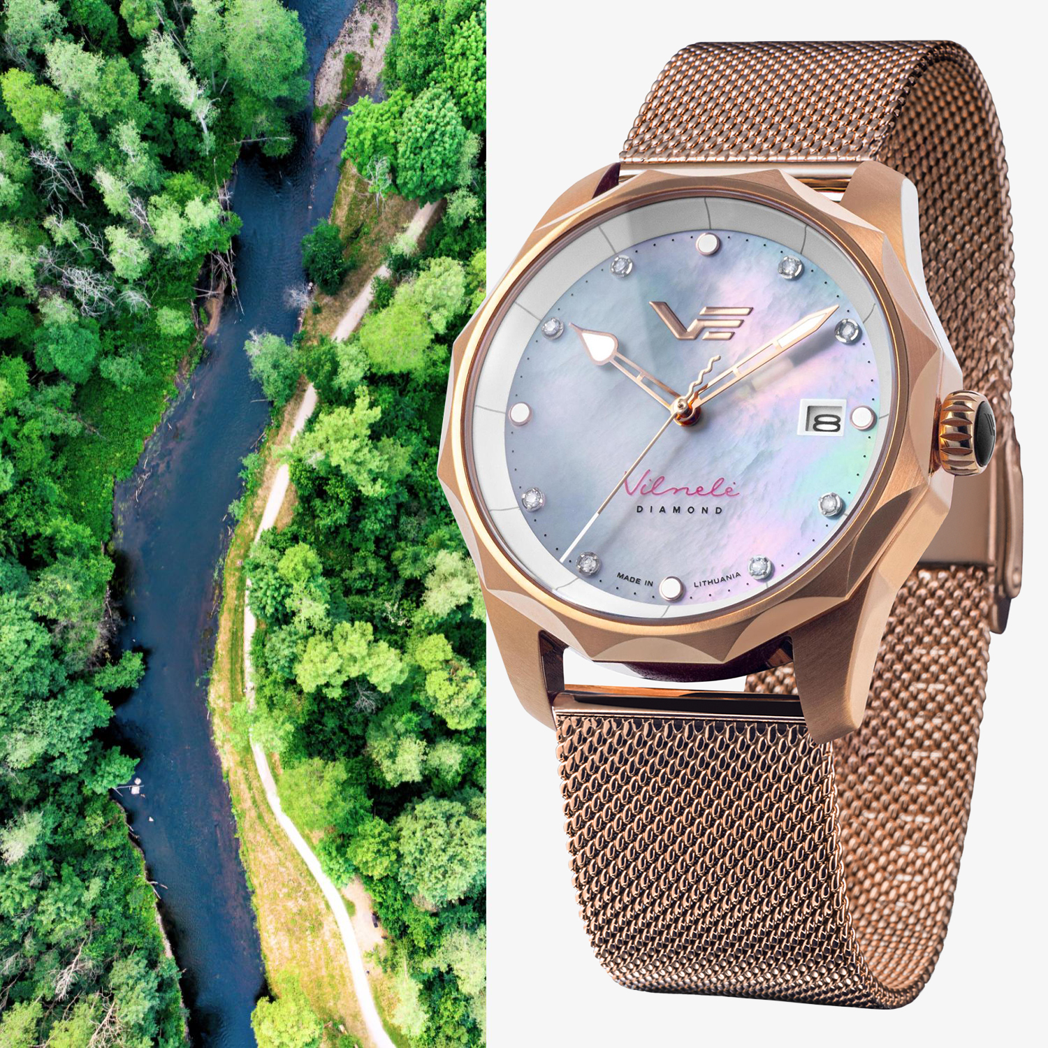 Zegarek Vostok Europe Vilnele Diamond Solar Mesh VS42-125B754BM