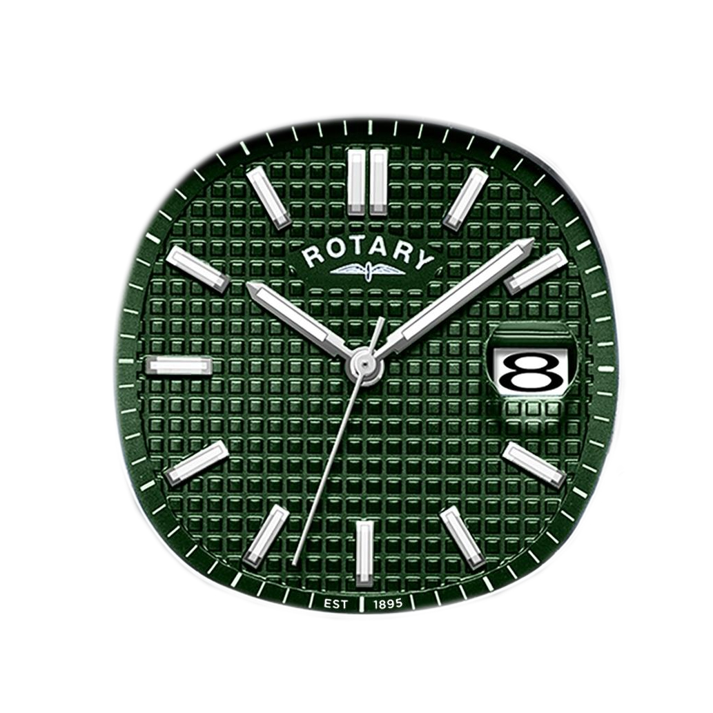Zielona tarcza o fakturze waffle zegarka Rotary GB05575/24